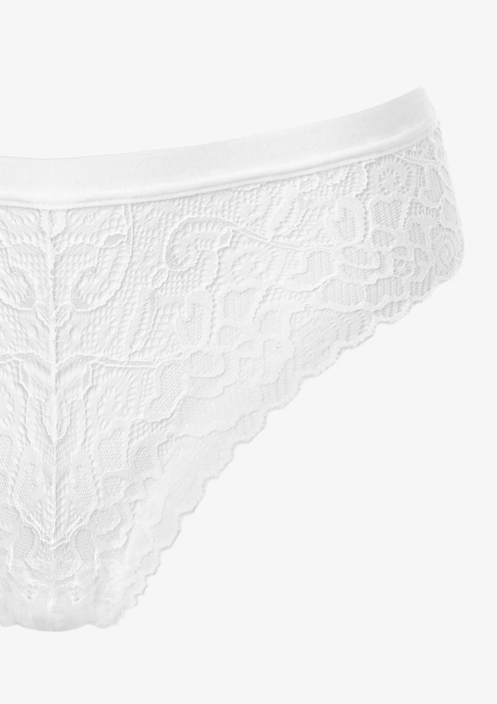 Majtki damskie typu brazyliany koronkowe białe Ortensia Pierre Cardin