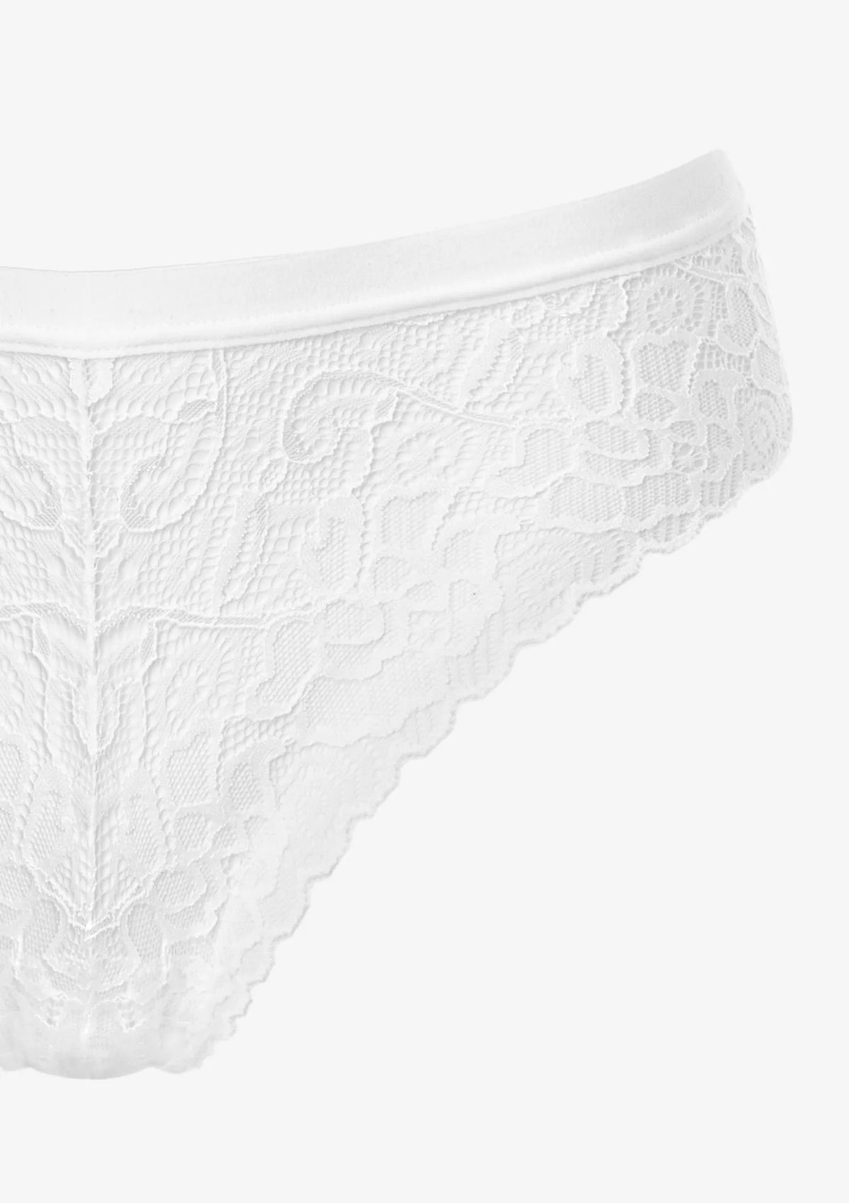 Majtki damskie typu brazyliany koronkowe białe Ortensia Pierre Cardin