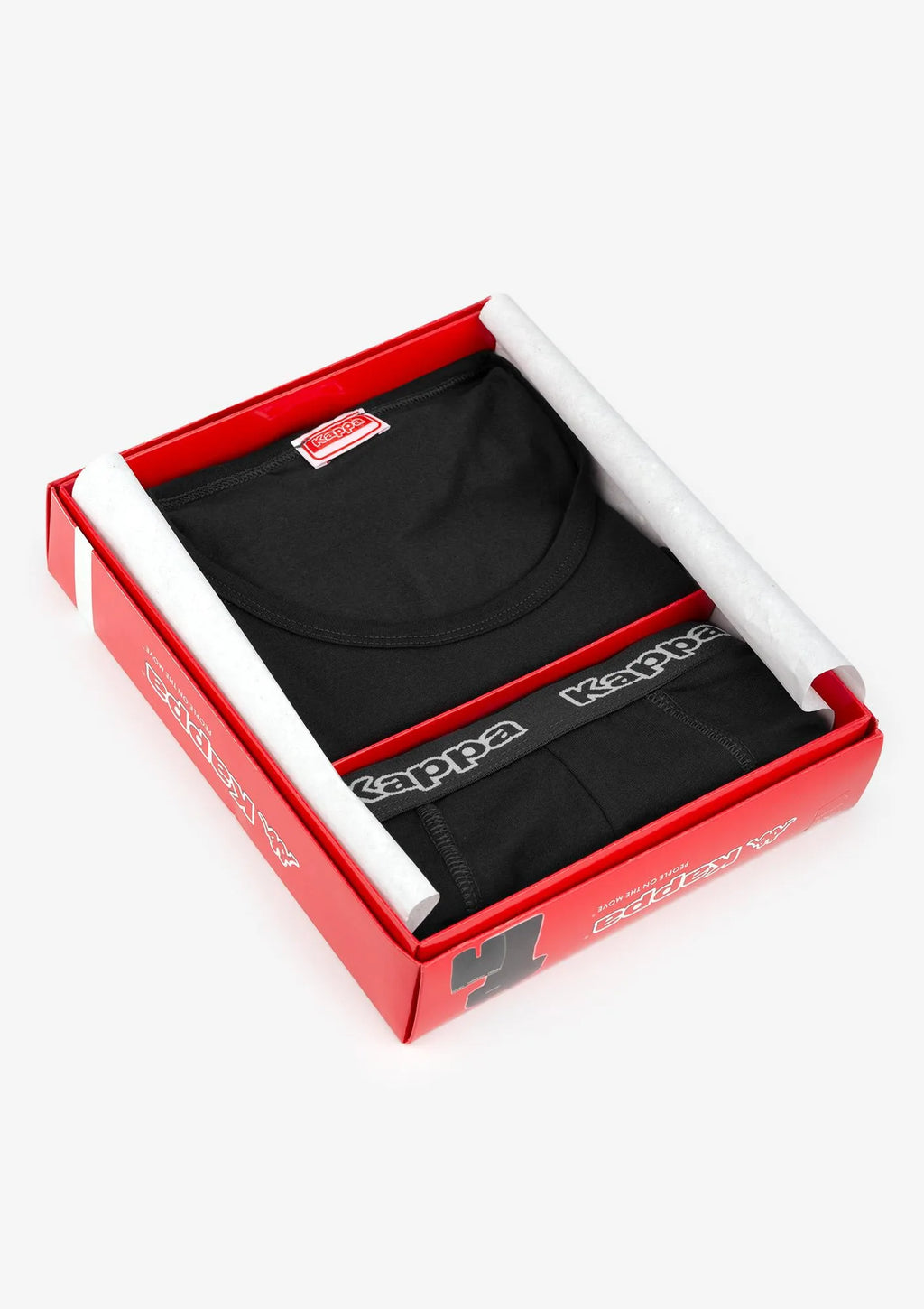Męski zestaw bielizny czarny t-shirt i bokserki bawełna K1000 Kappa