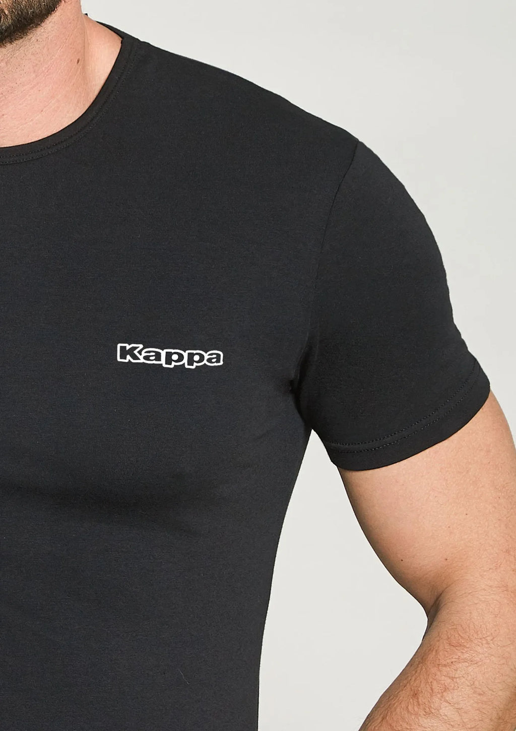 Męski zestaw bielizny czarny t-shirt i bokserki bawełna K1000 Kappa