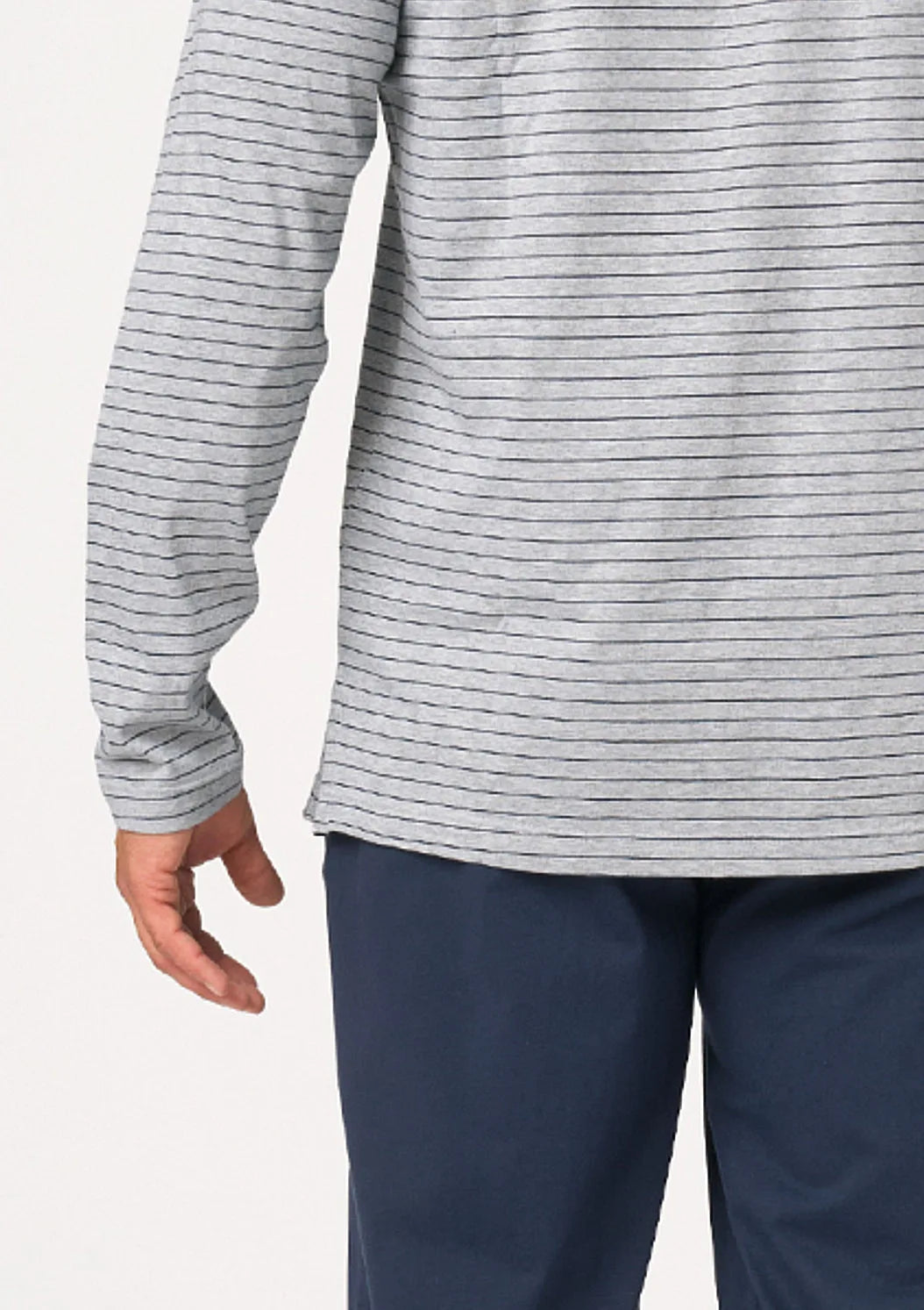 Piżama męska bawełniana długa w paski MNS 363 Key