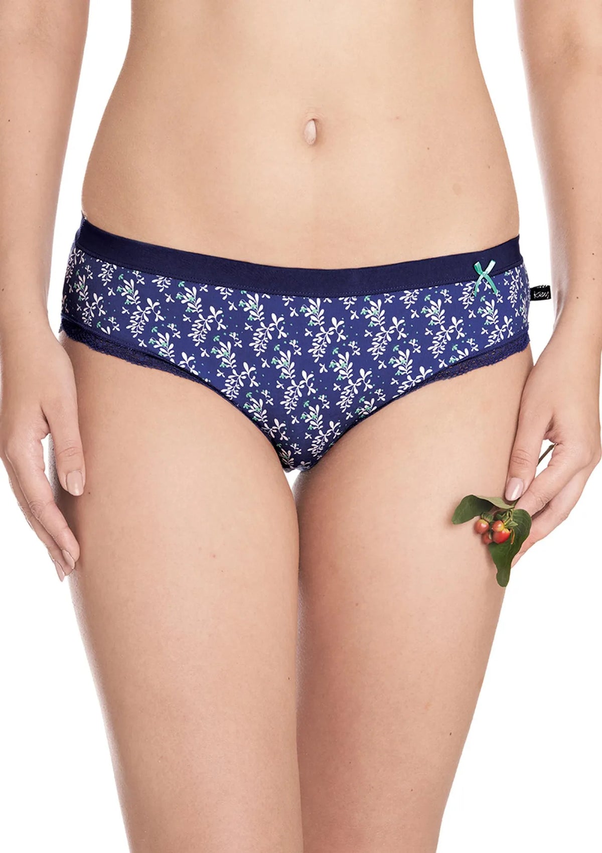 Niskie figi damskie (2 pack) z motywem roślinnym LPP 958