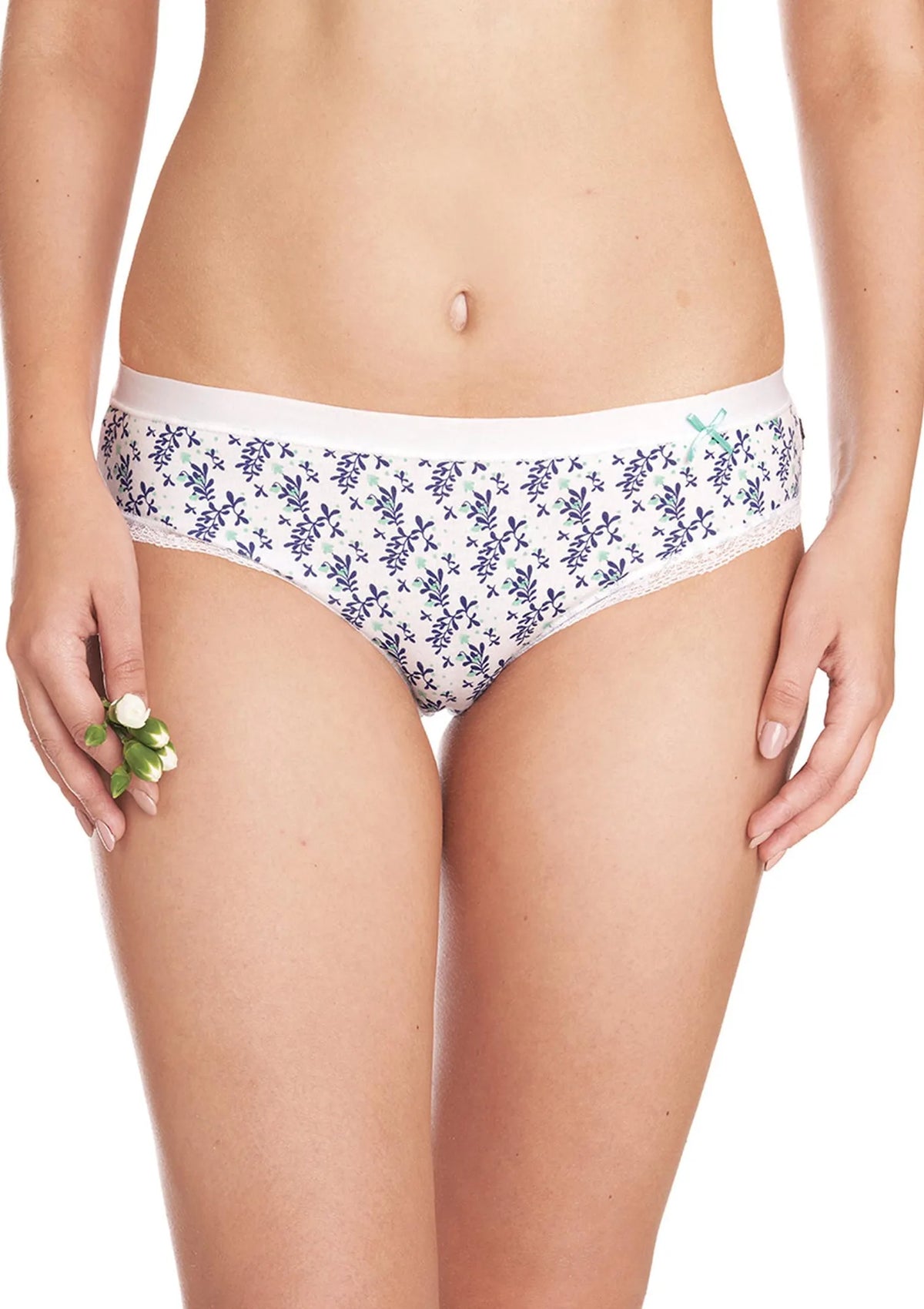 Niskie figi damskie (2 pack) z motywem roślinnym LPP 958