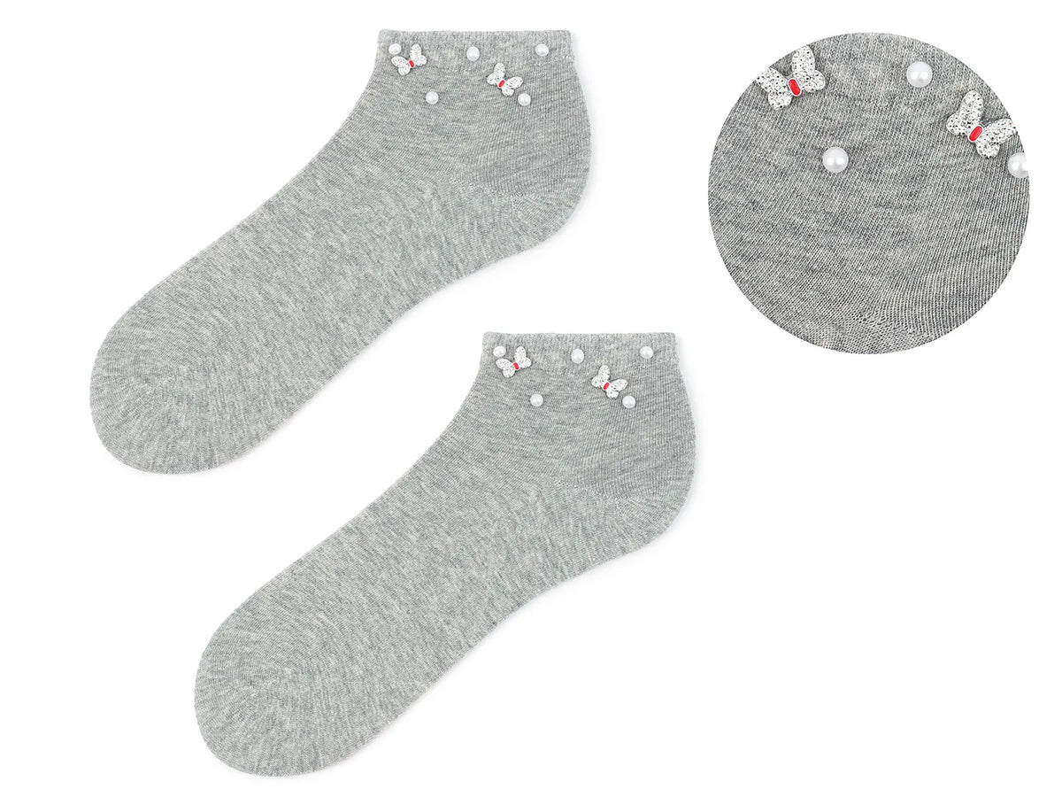 Niskie skarpetki damskie z cyrkoniami Cotton Jet Rain Marilyn
