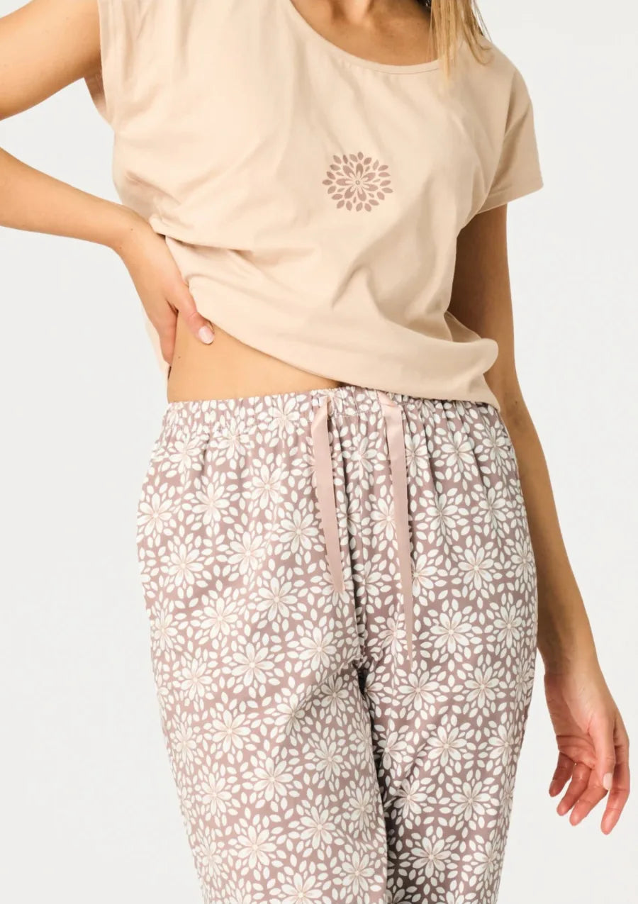 Piżama damska bawełniana dwuczęściowa Key LNS 735