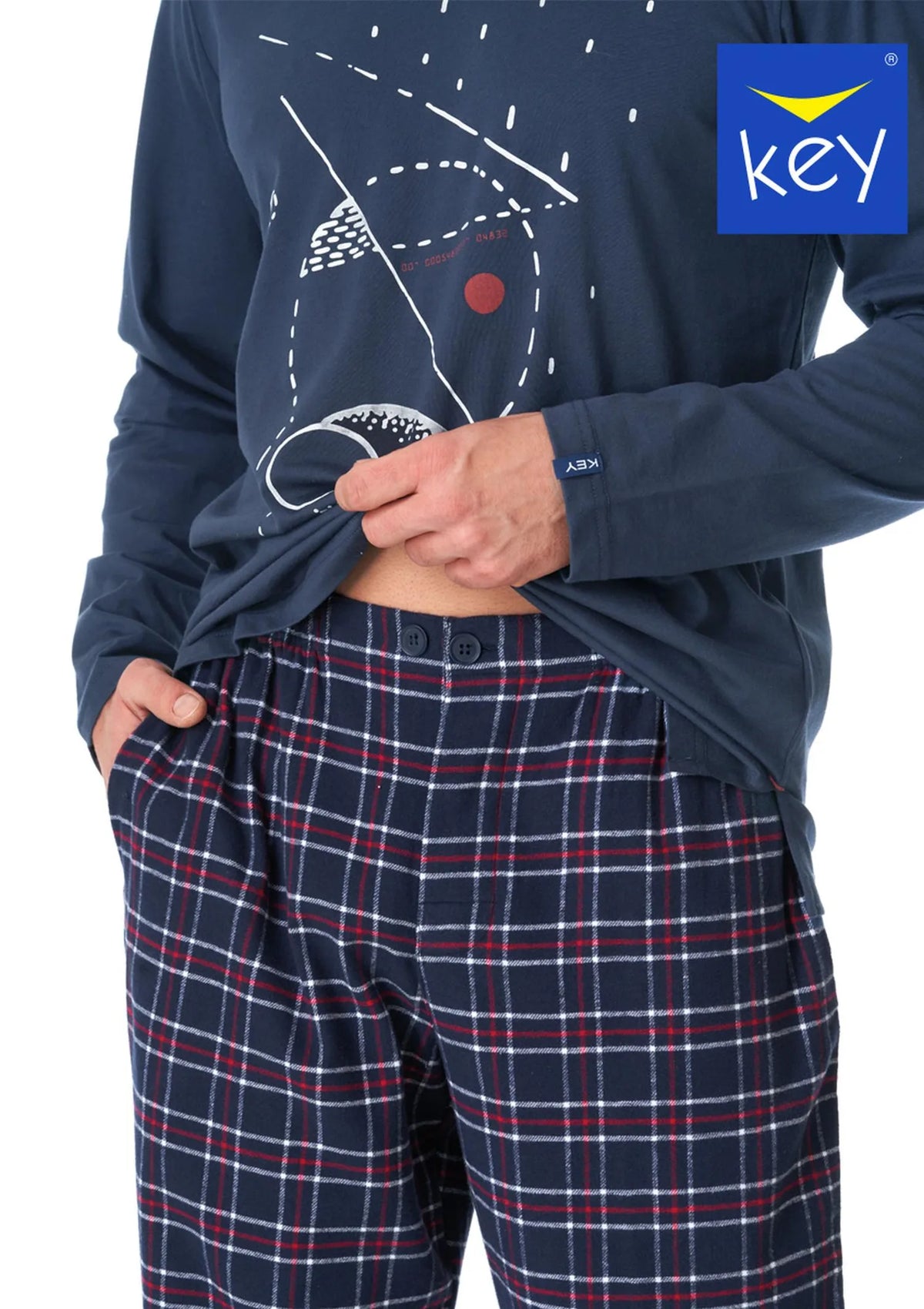 Piżama męska bawełniana z nadrukiem MNS 616