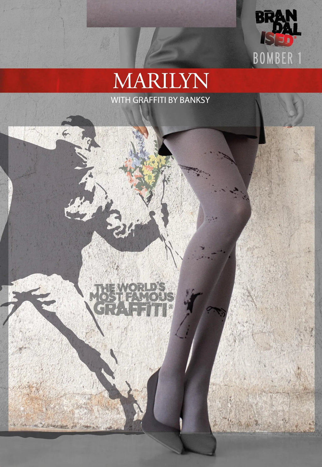Rajstopy damskie z graffiti Banksy Bomber Marilyn