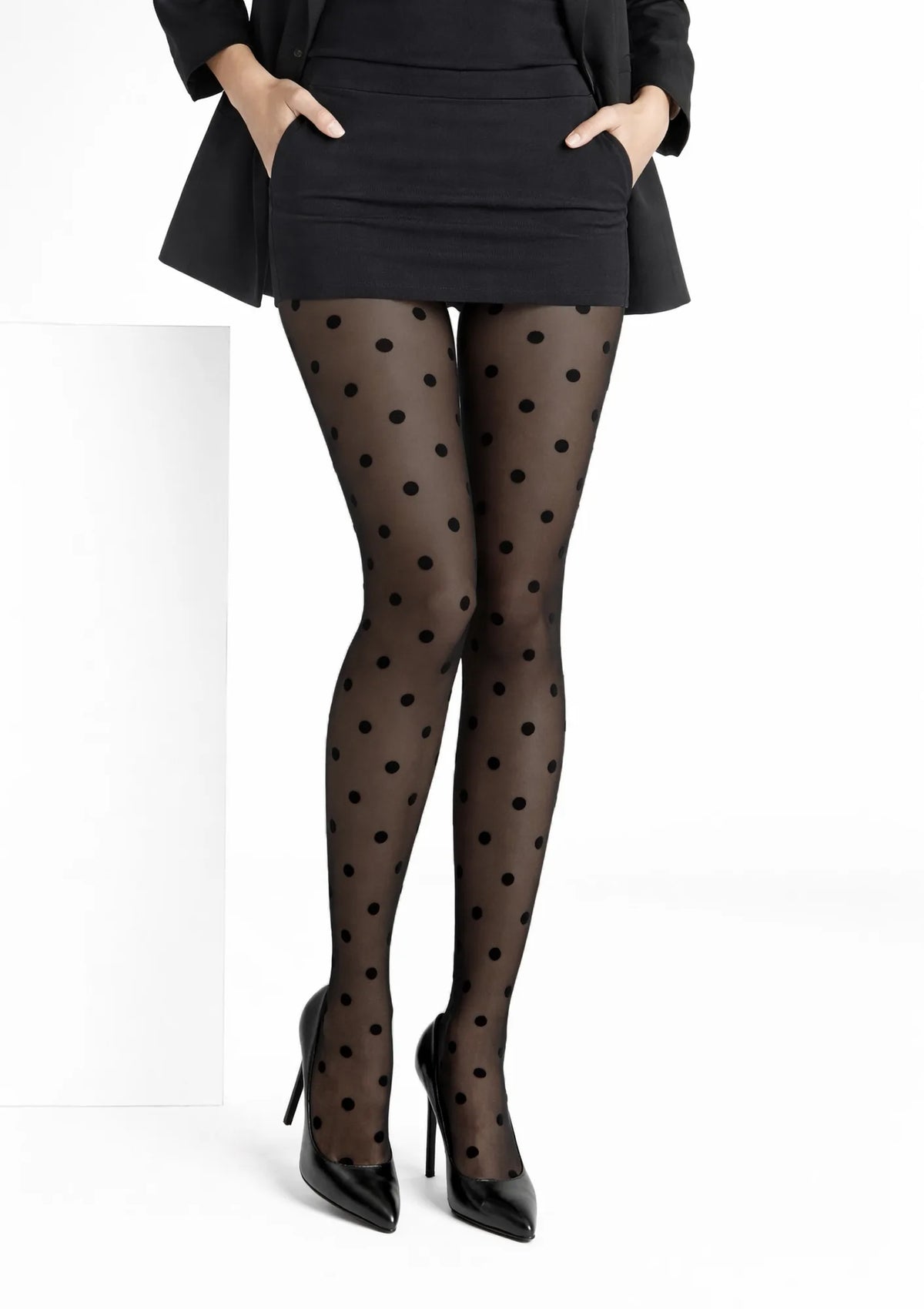 Rajstopy tiulowe czarne w kropki Tiul Polka Dots Marilyn