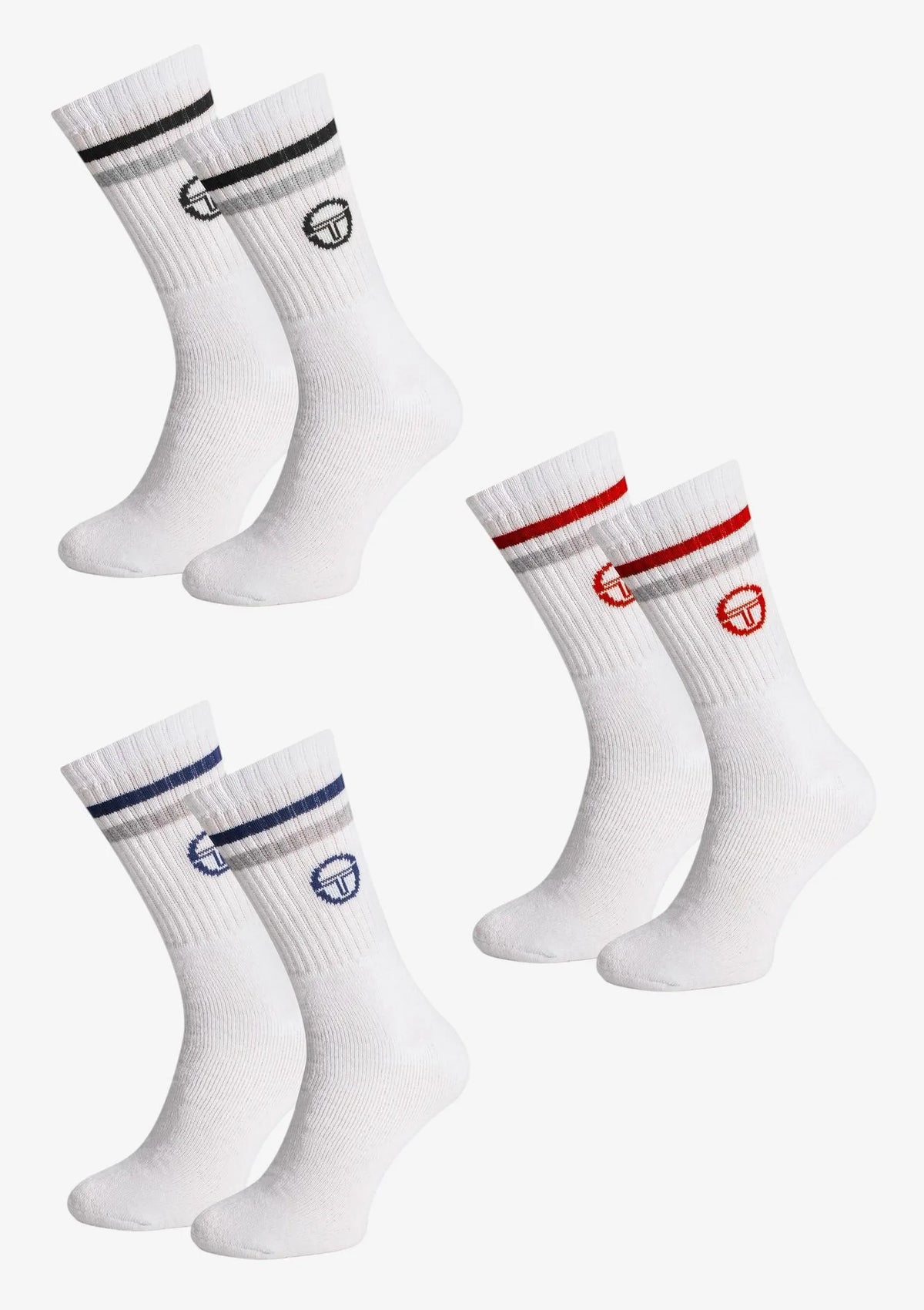 Skarpetki damskie bawełniane (3pack) z prążkowanym ściągaczem 1003 Sergio Tacchini