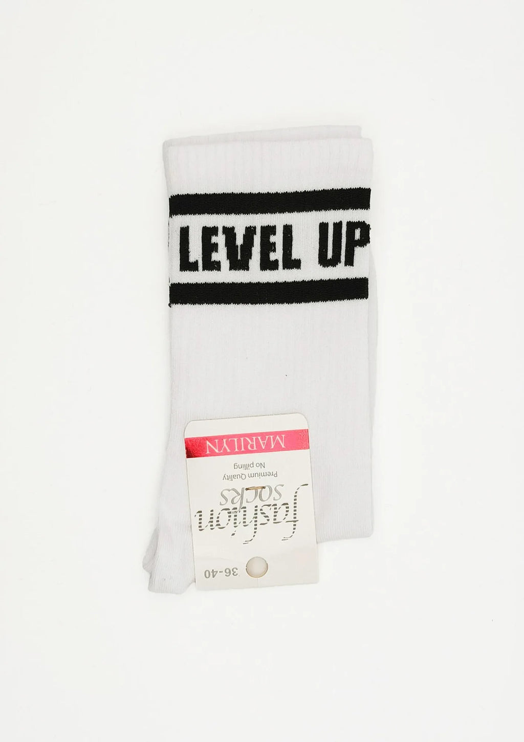 Skarpetki damskie bawełniane sportowe z napisem Level Up Marilyn