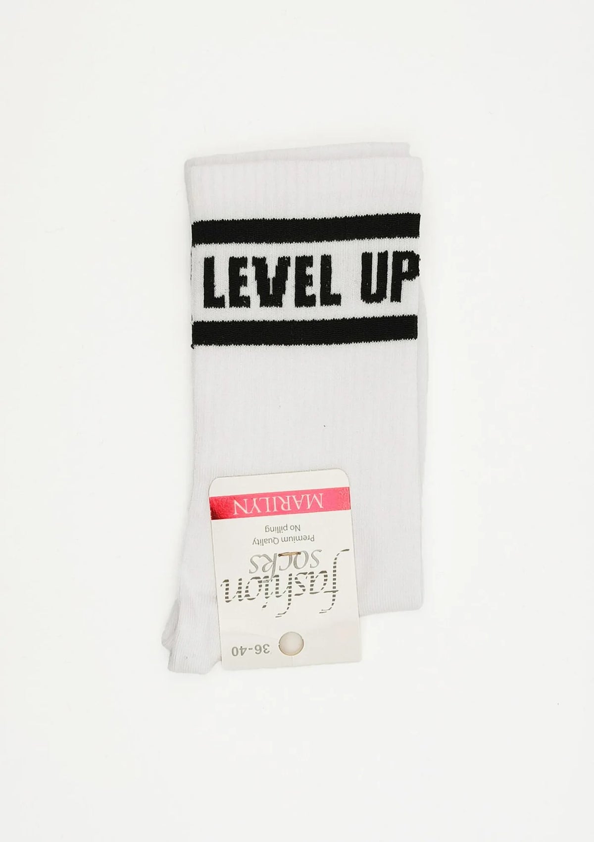 Skarpetki damskie bawełniane sportowe z napisem Level Up Marilyn