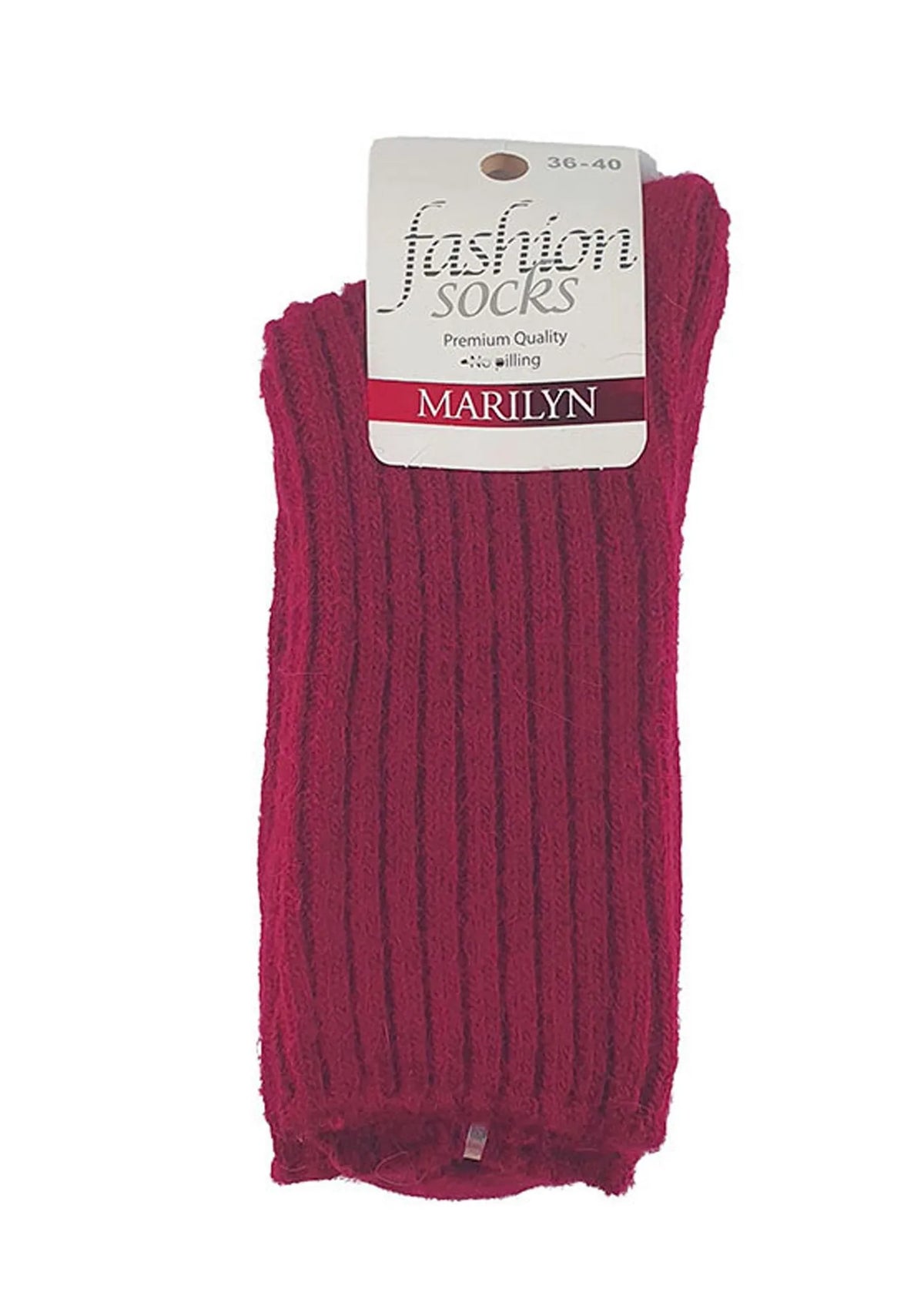 Skarpetki damskie bawełniane z efektem angory bordowe F27 Marilyn