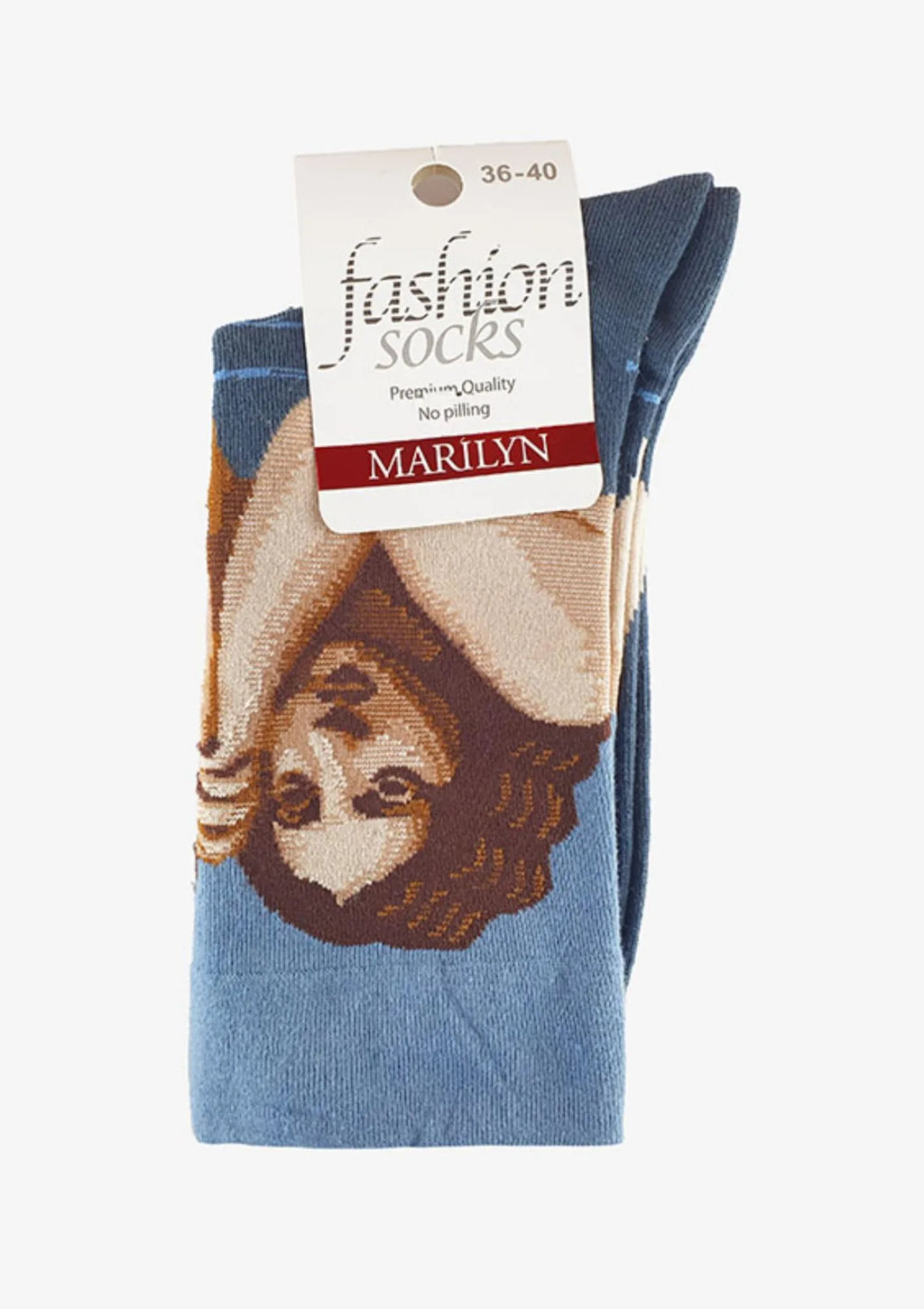 Skarpetki damskie bawełniane z malarskim motywem F48 Marilyn