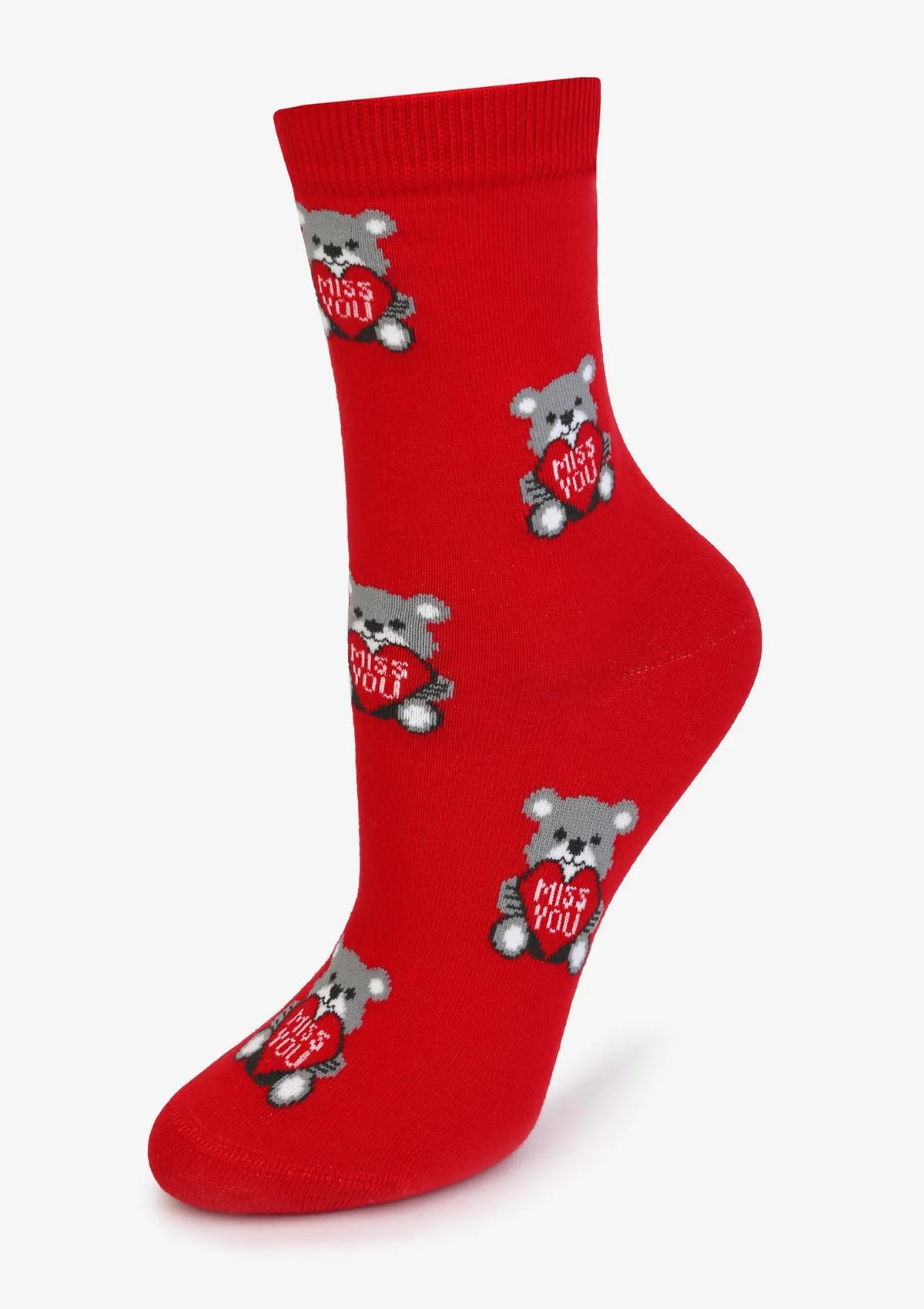 Skarpetki damskie bawełniane z misiami i serduszkami Valentine Bear Marilyn