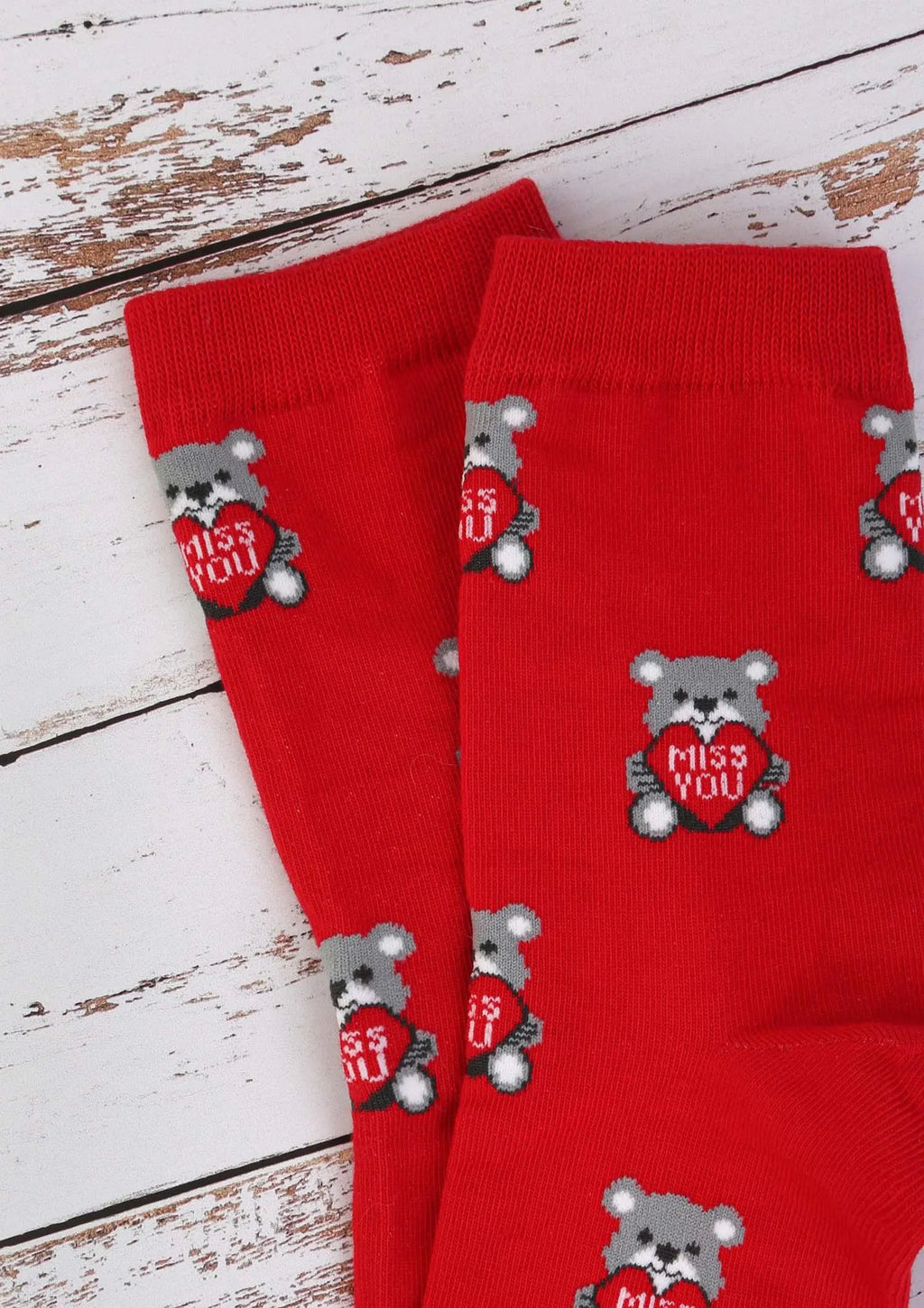 Skarpetki damskie bawełniane z misiami i serduszkami Valentine Bear Marilyn