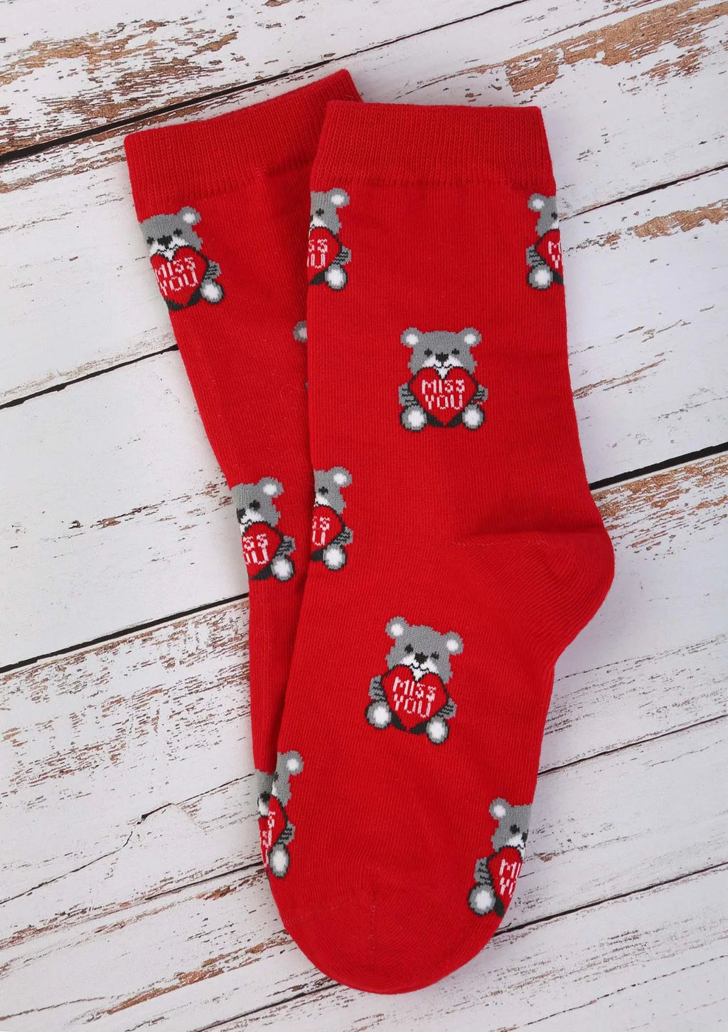 Skarpetki damskie bawełniane z misiami i serduszkami Valentine Bear Marilyn