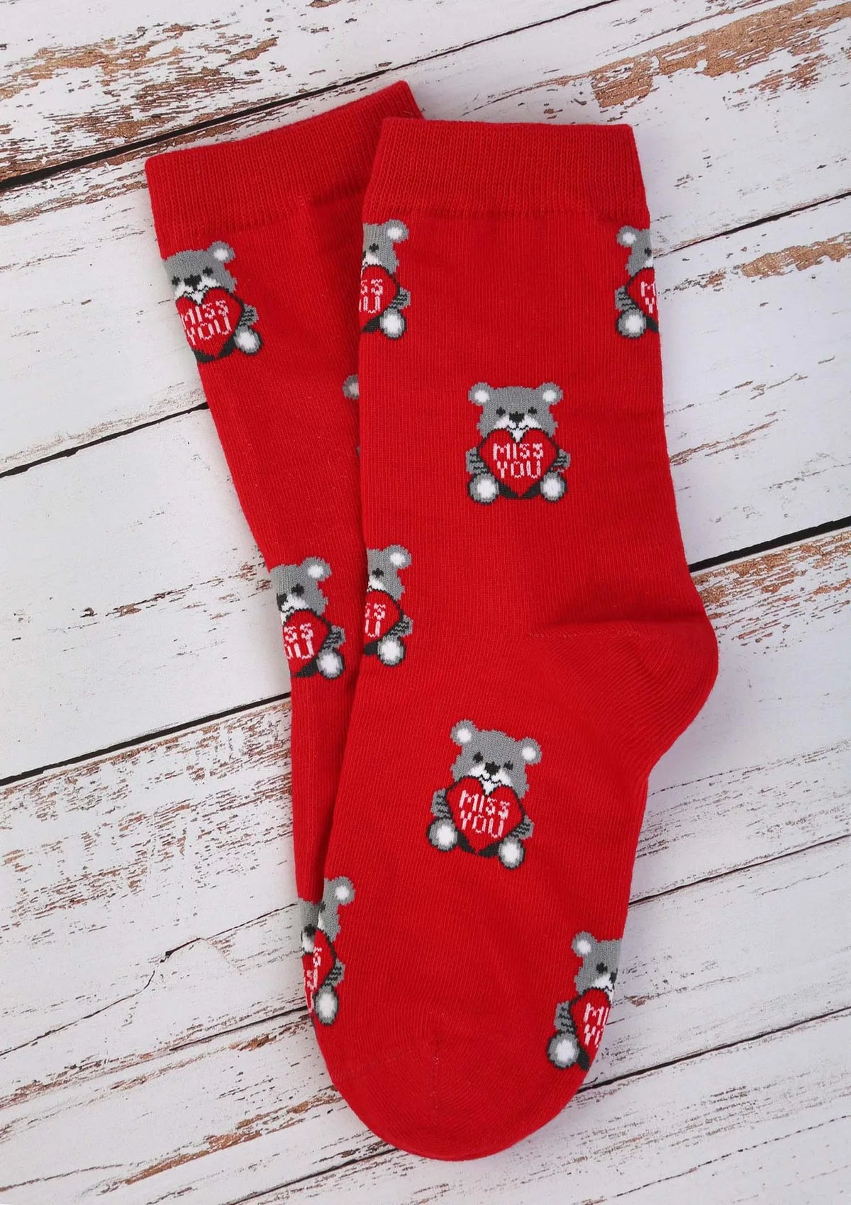 Skarpetki damskie bawełniane z misiami i serduszkami Valentine Bear Marilyn