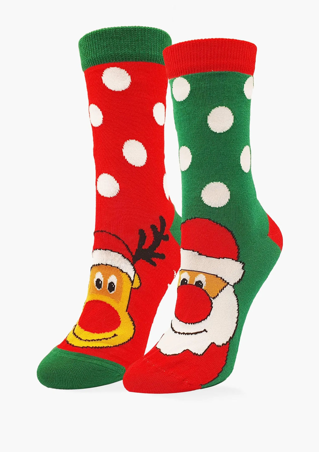 Skarpetki damskie nie do pary z Mikołajem i reniferem Christmass Team Marilyn