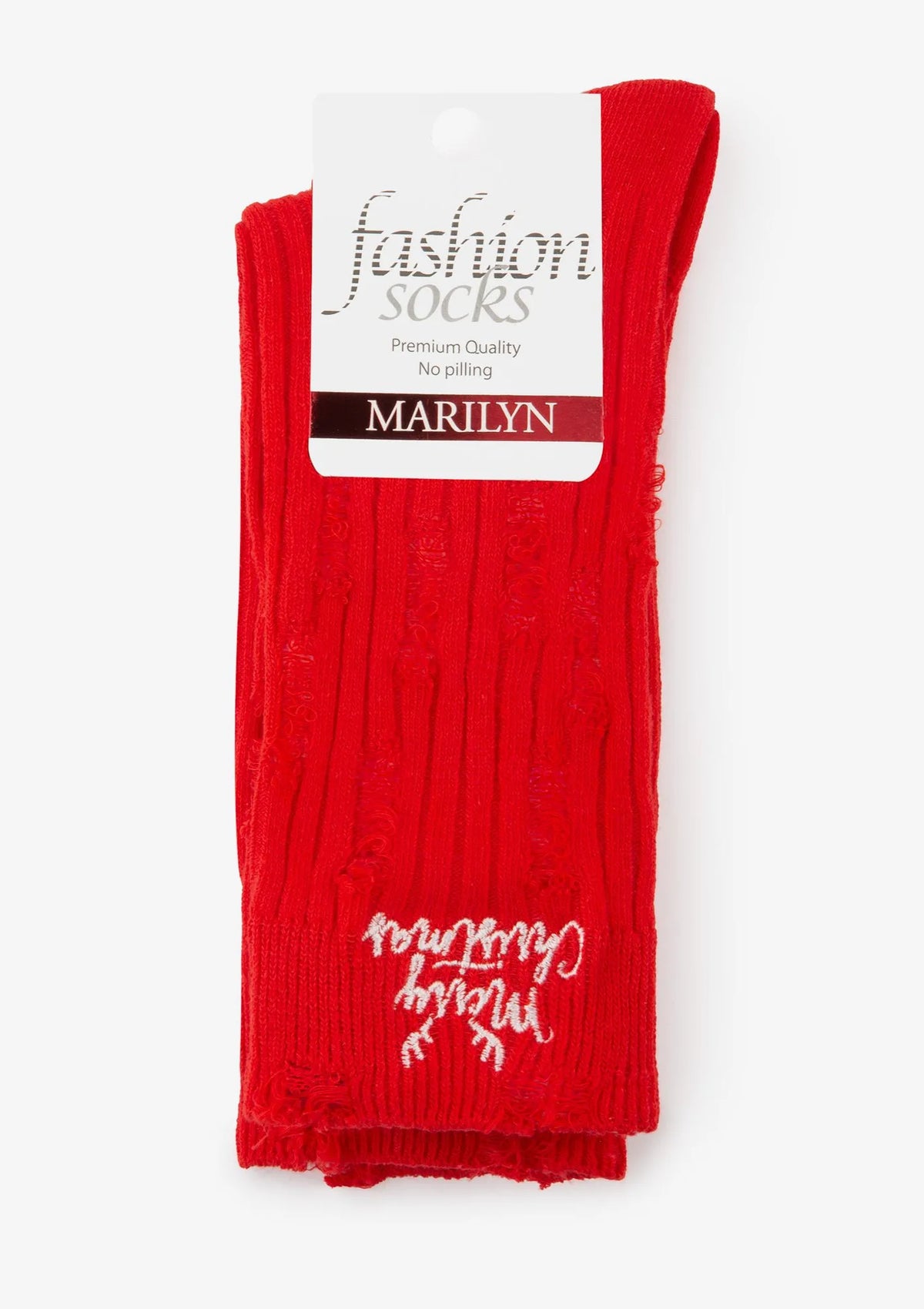 Skarpetki damskie świąteczne z napisem Merry Christmas Marilyn