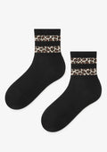 Skarpetki damskie z modnym panterkowym wzorem czarne Panther Stripe Marilyn