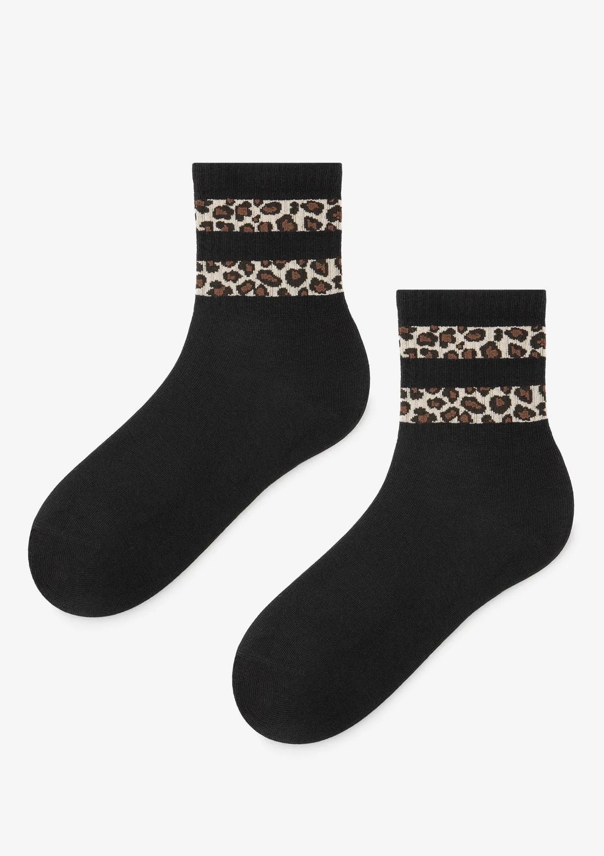 Skarpetki damskie z modnym panterkowym wzorem czarne Panther Stripe Marilyn