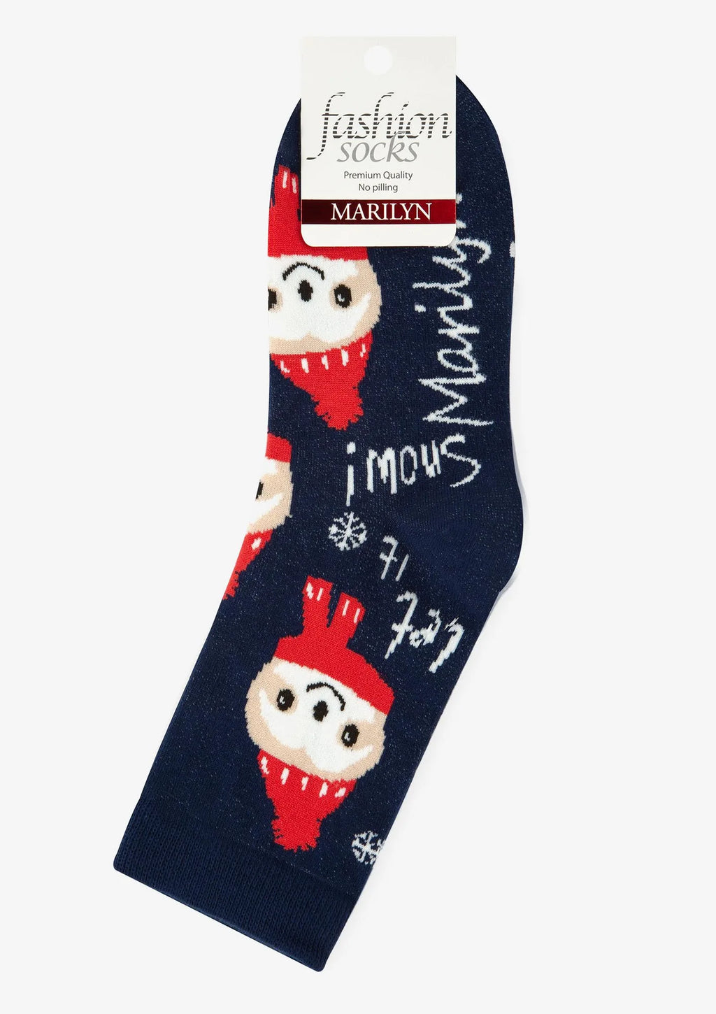 Skarpetki damskie z motywem świątecznych leniwców Santa Sloth Marilyn