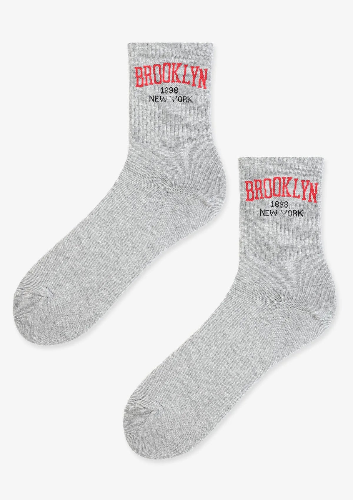 Skarpetki damskie z szerokim ściągaczem z napisami Brooklyn