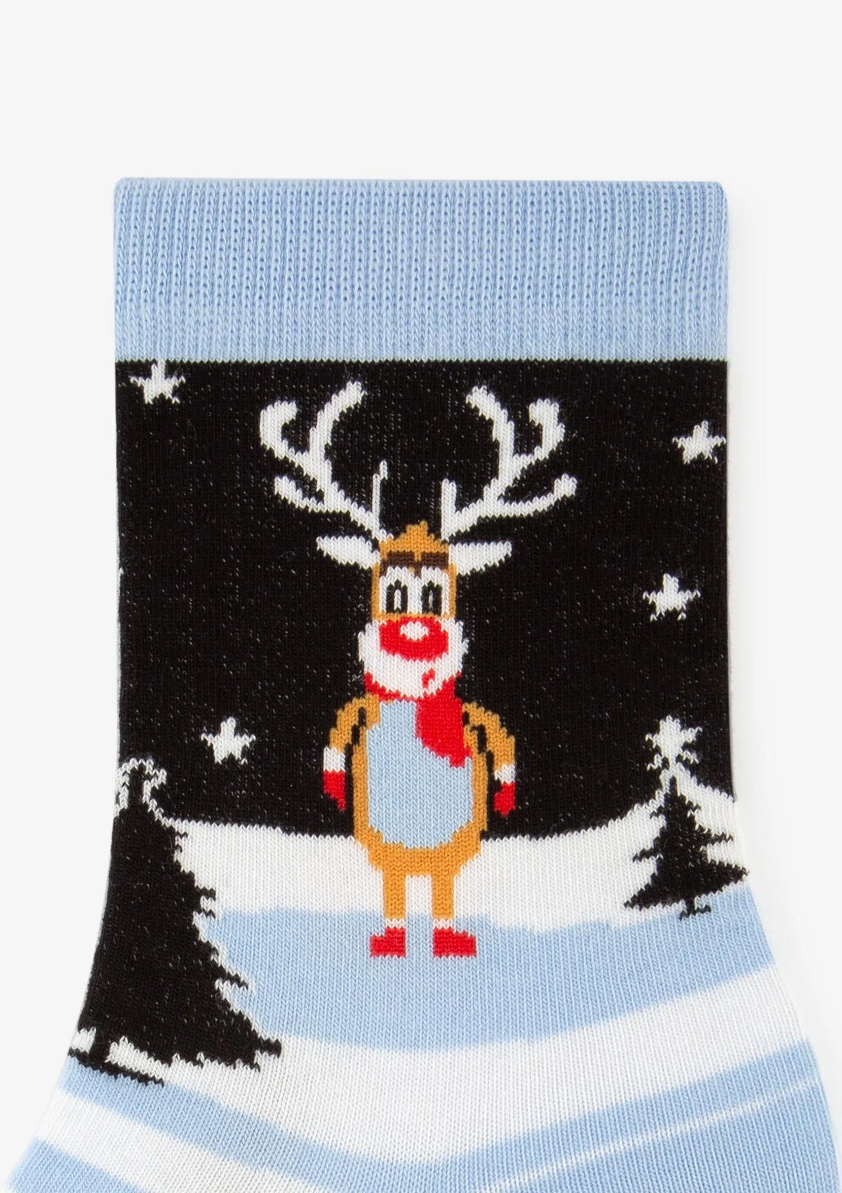 Skarpetki damskie z zimowym krajobrazem i reniferem Rudolfem Santa Rudolph Marilyn