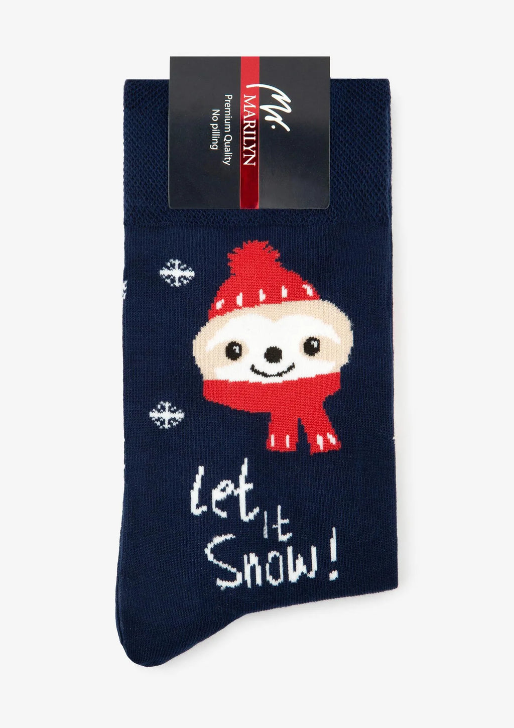 Skarpetki męskie z motywem świątecznego leniwca w czapce Santa Sloth Marilyn