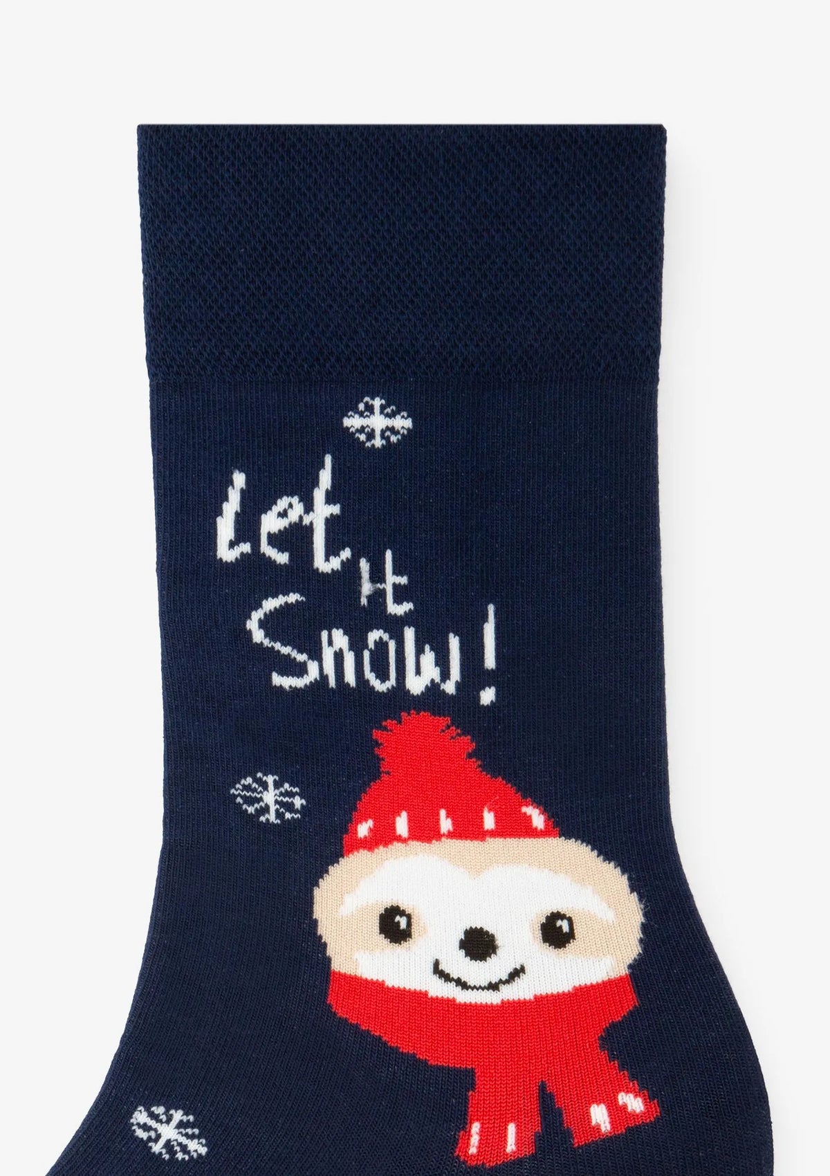Skarpetki męskie z motywem świątecznego leniwca w czapce Santa Sloth Marilyn