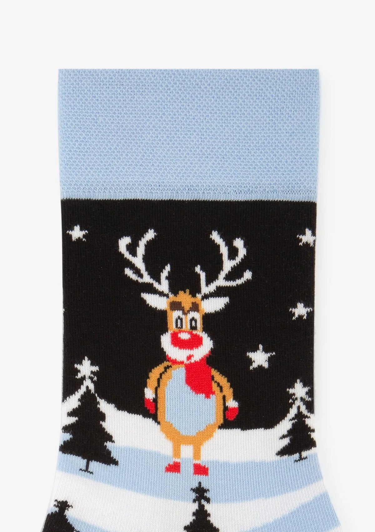 Skarpetki męskie z zimowym krajobrazem i reniferem Rudolfem Santa Rudolph Marilyn