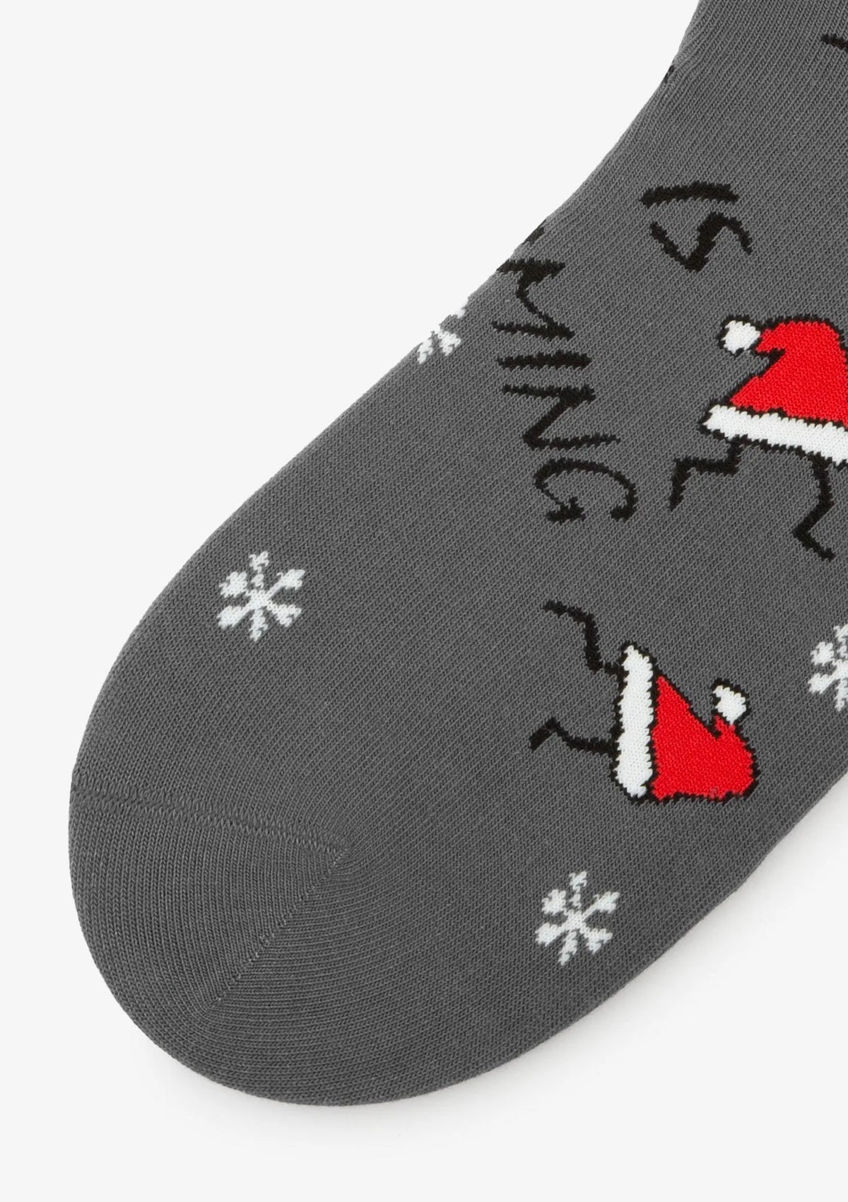 Skarpety męskie grafitowe z motywem czapek Mikołaja Xmas Hat Marilyn