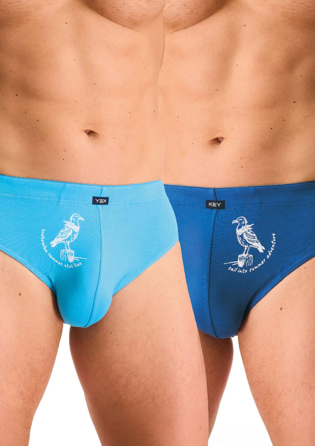 Slipy męskie bambusowe (2pack) klasyczne błękitne i granatowe MPP 741 Key