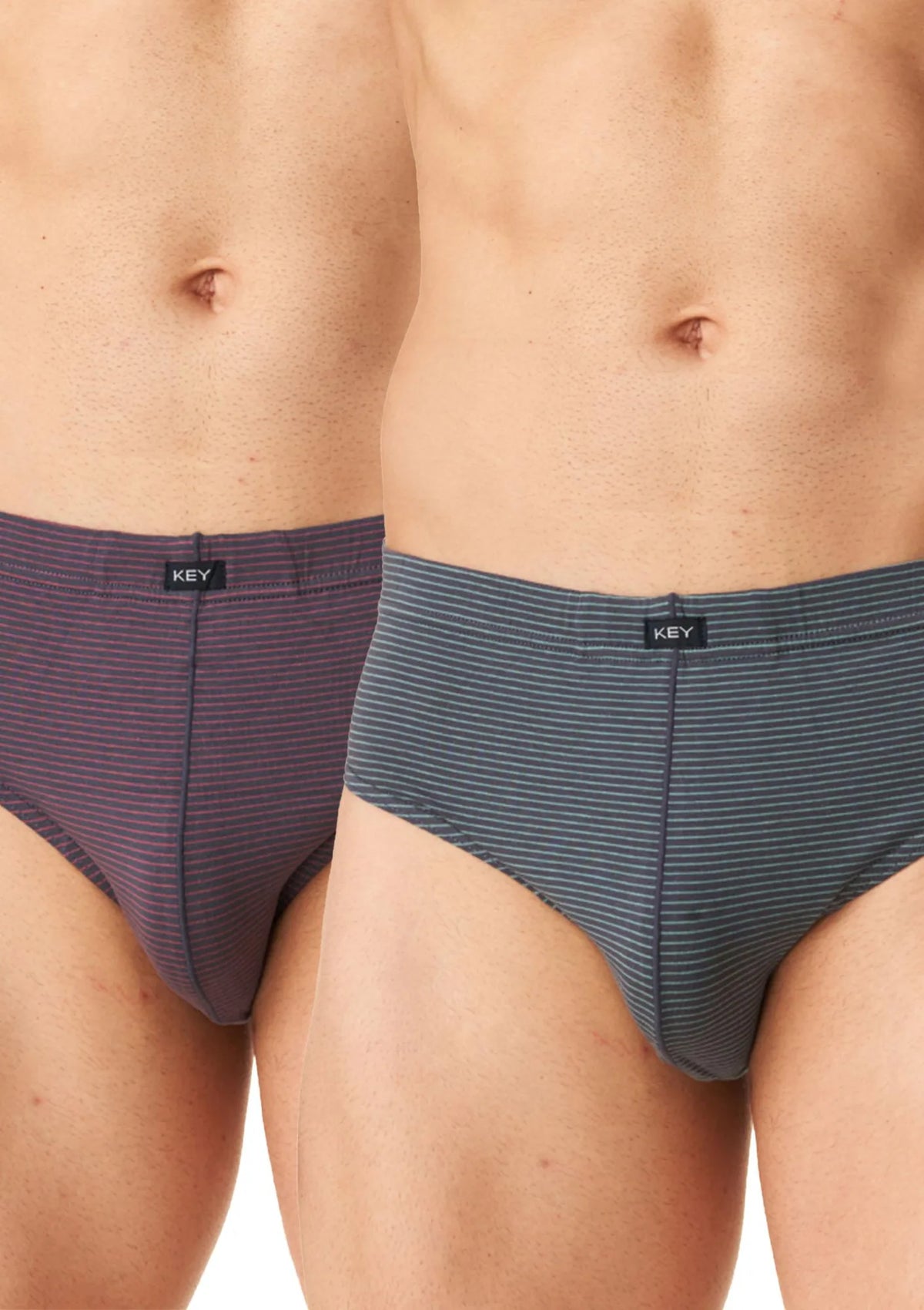Slipy męskie bawełniane (2 pack) w cienkie paski MPP 302 Key