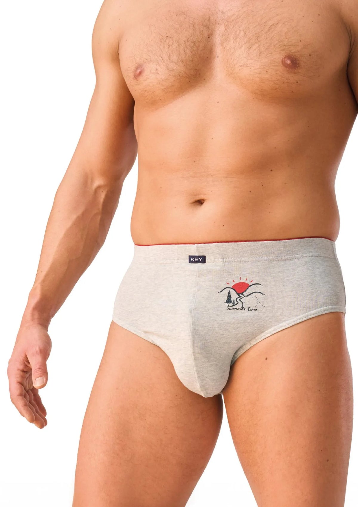 Slipy męskie bawełniane (2pack) gładkie z górską grafiką MPP 761 Key