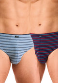 Slipy męskie bawełniane (2pack) klasyczne w drobne paski MPP 325 Key