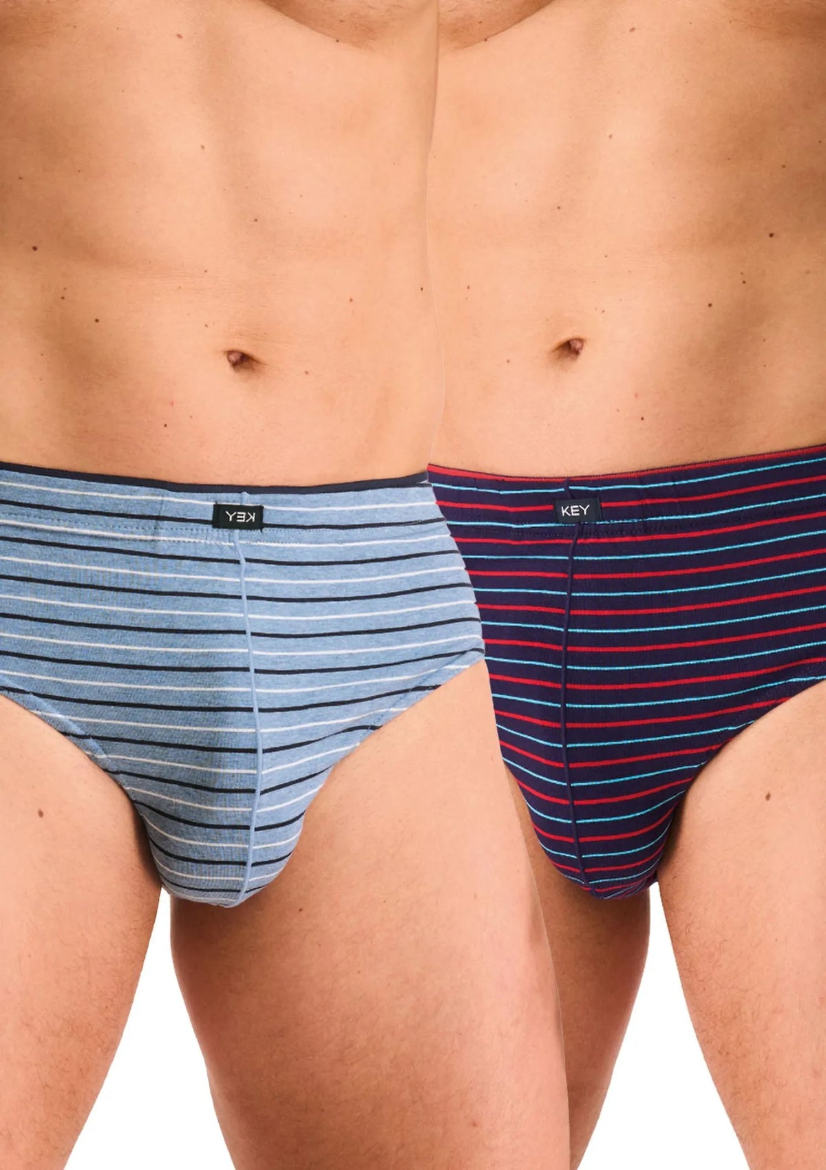 Slipy męskie bawełniane (2pack) klasyczne w drobne paski MPP 325 Key