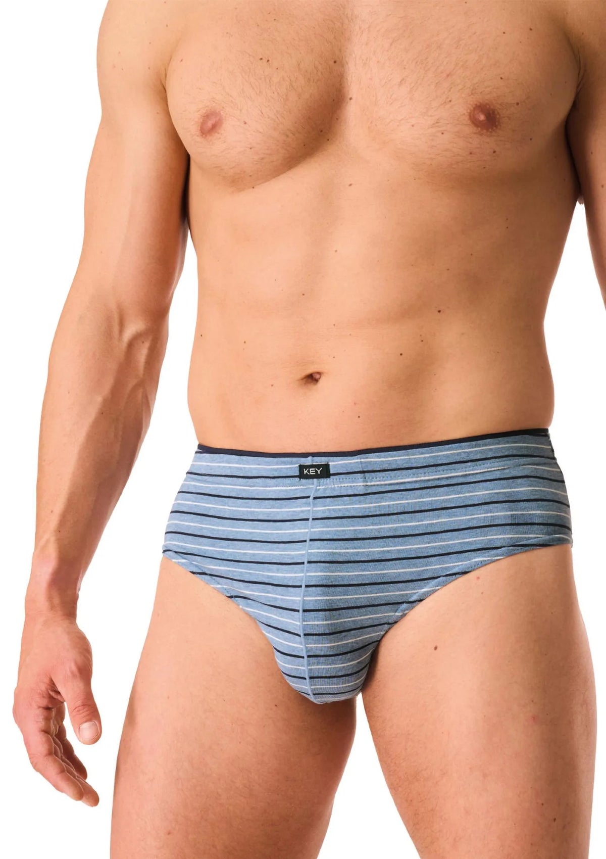 Slipy męskie bawełniane (2pack) klasyczne w drobne paski MPP 325 Key