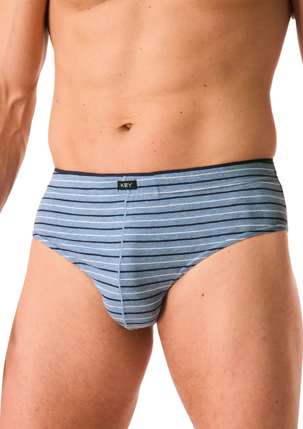 Slipy męskie bawełniane (2pack) klasyczne w drobne paski MPP 325 Key