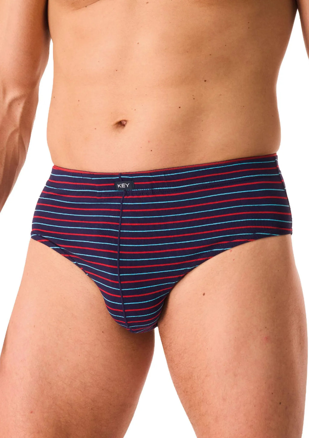 Slipy męskie bawełniane (2pack) klasyczne w drobne paski MPP 325 Key