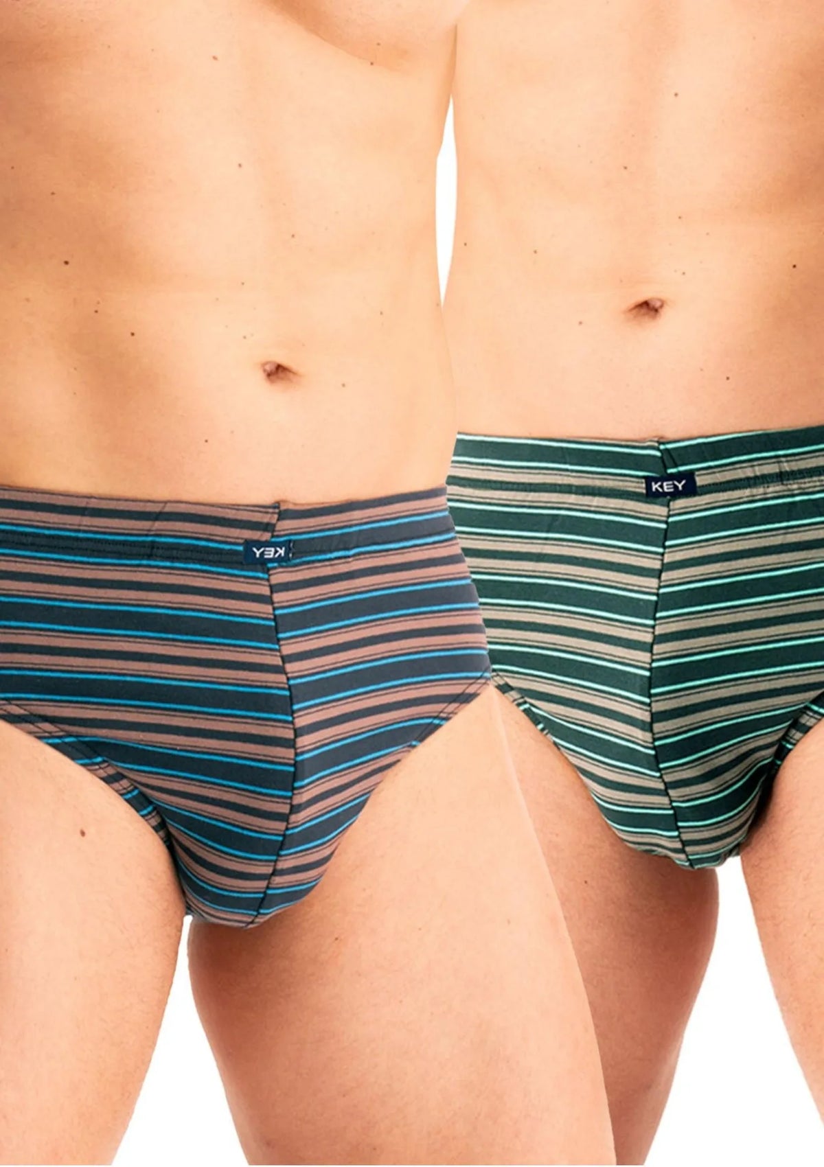 Slipy męskie bawełniane (2pack) uniwersalne w szerokie paski MPP 315 Key