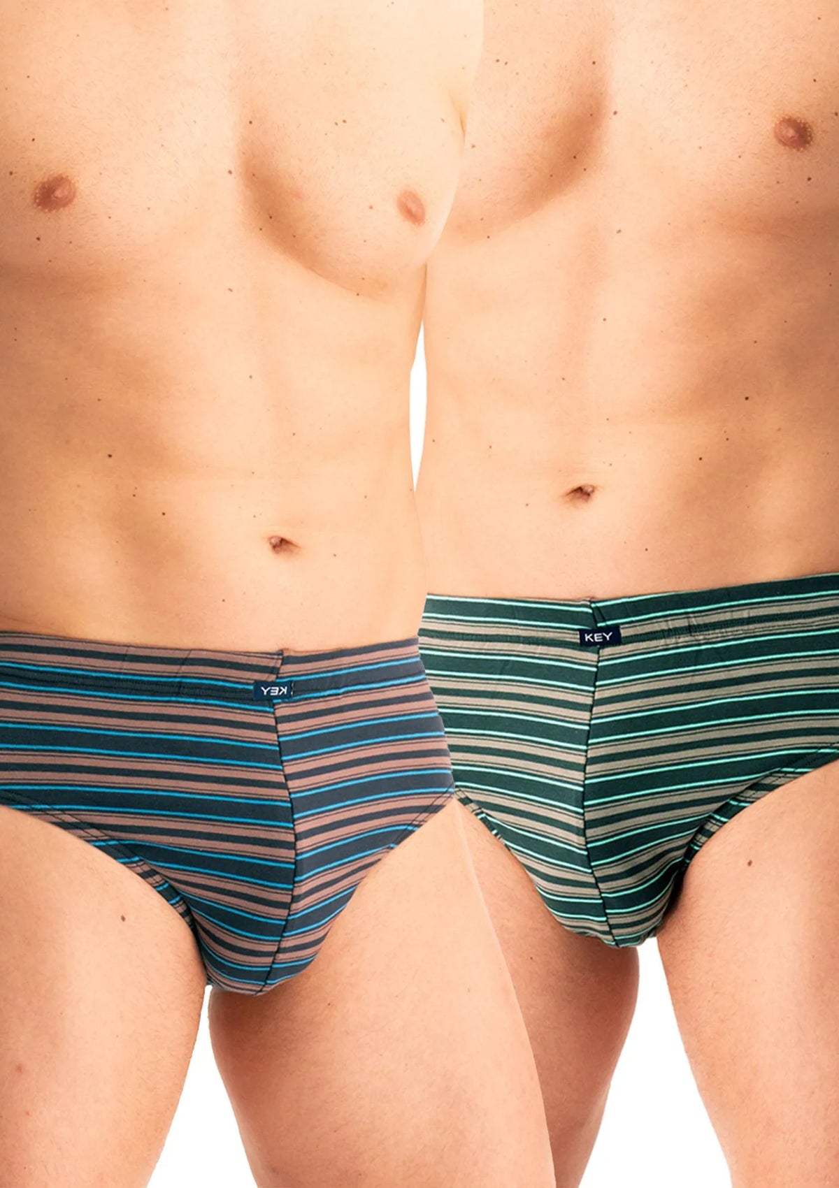 Slipy męskie bawełniane (2pack) uniwersalne w szerokie paski MPP 315 Key