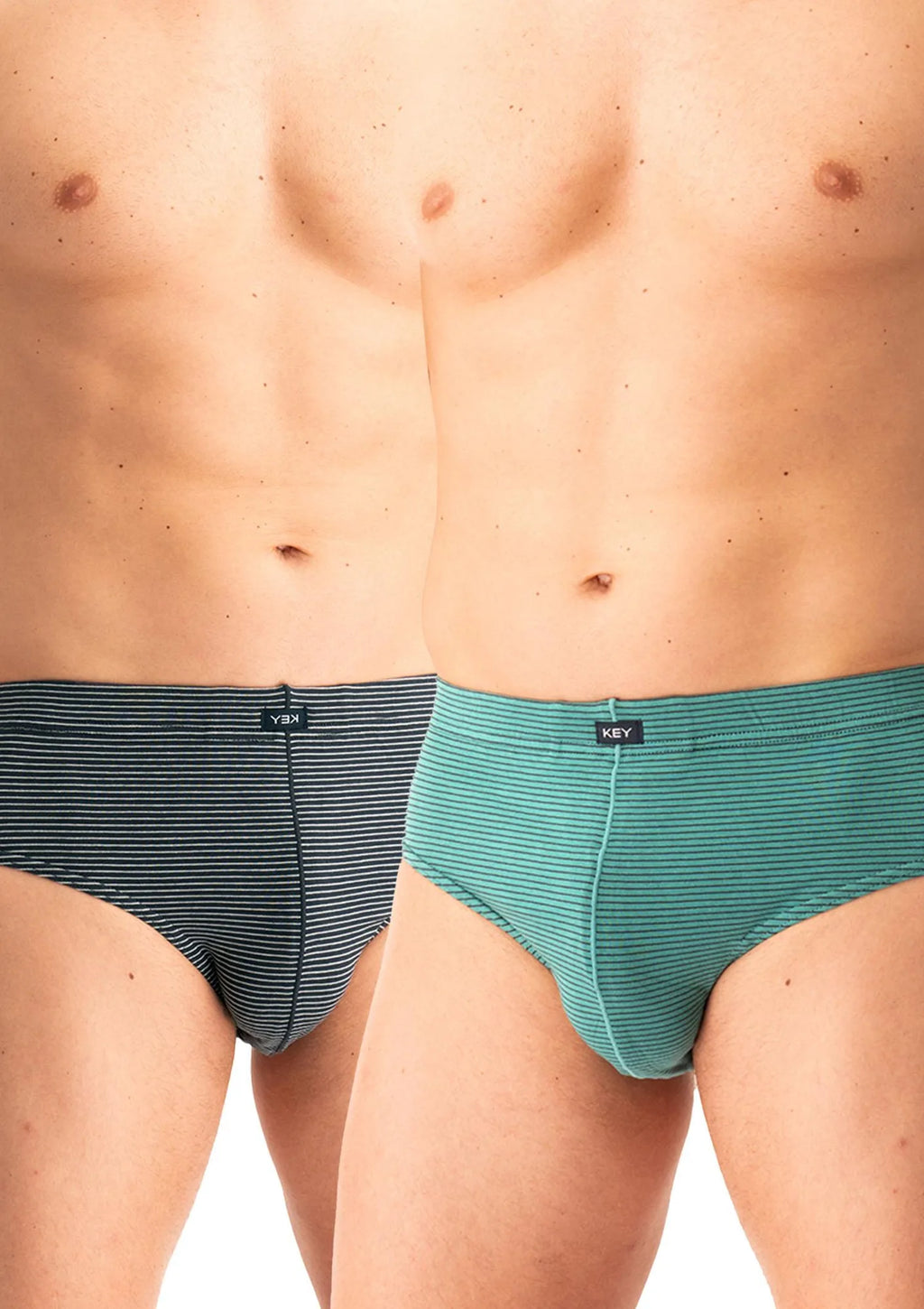 Slipy męskie bawełniane (2pack) uniwersalne w drobne paski MPP 327 Key