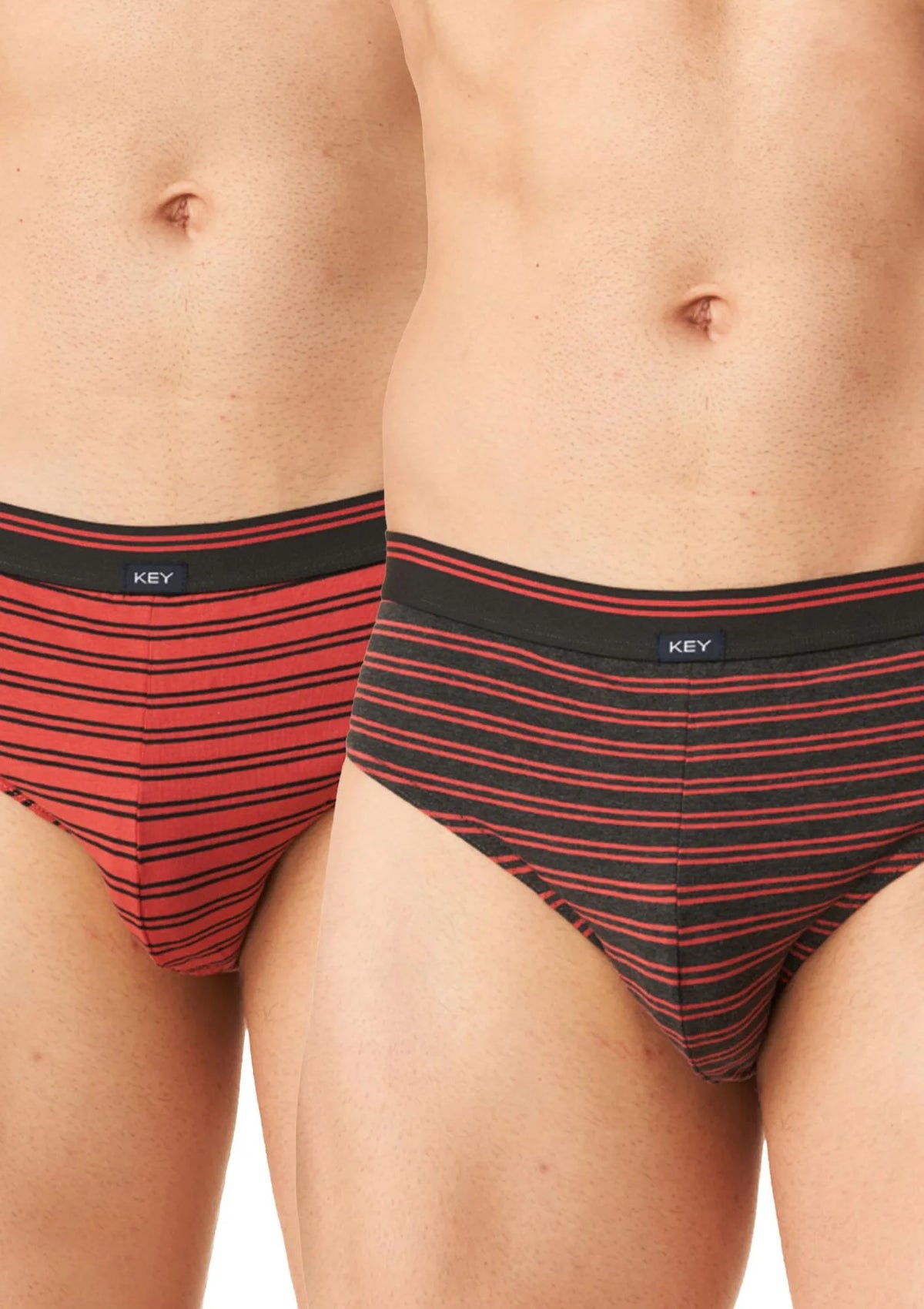 Slipy męskie bawełniane (2pack) w ciemnej kolorystyce w paski MPP 321 Key