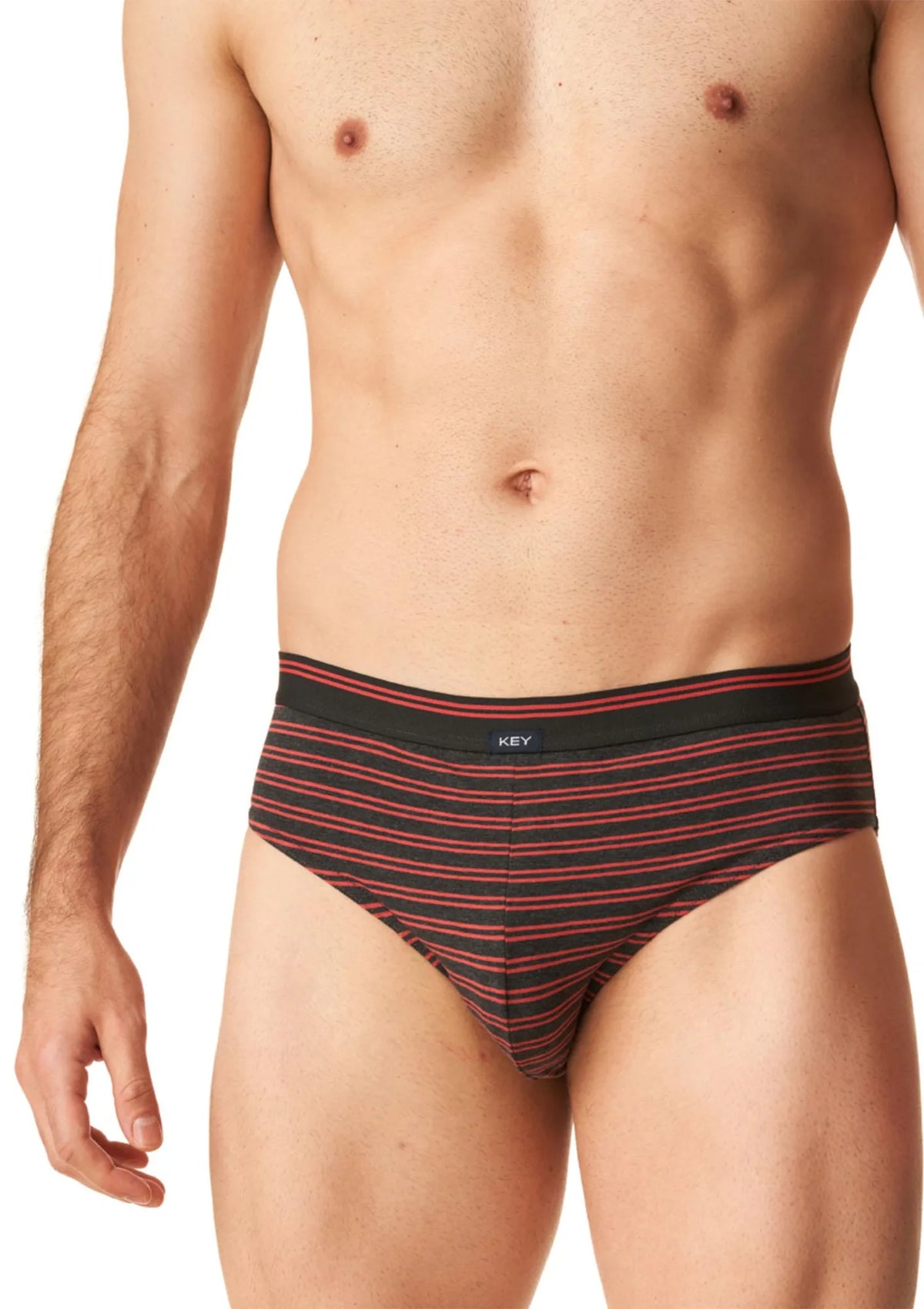 Slipy męskie bawełniane (2pack) w ciemnej kolorystyce w paski MPP 321 Key