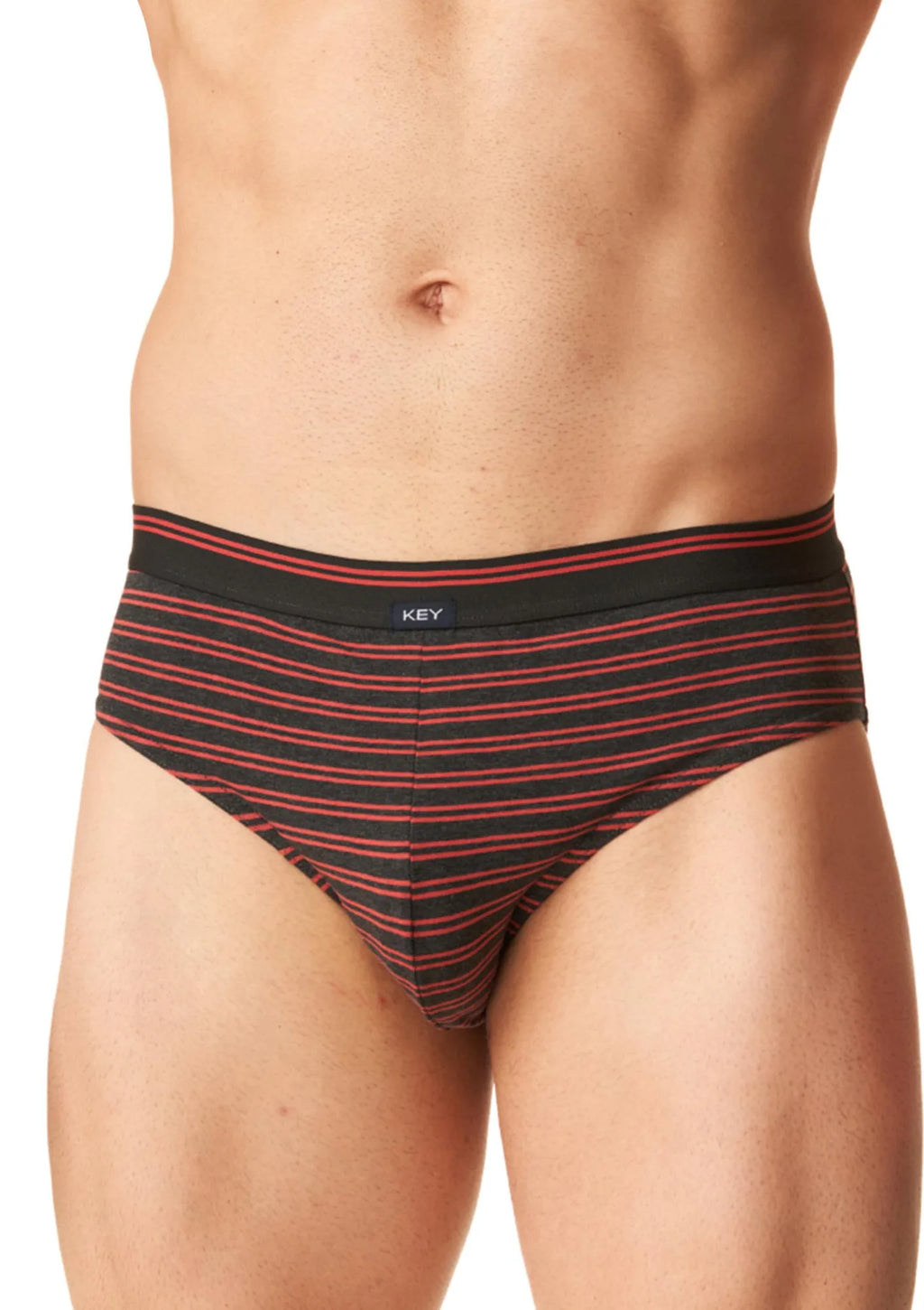 Slipy męskie bawełniane (2pack) w ciemnej kolorystyce w paski MPP 321 Key