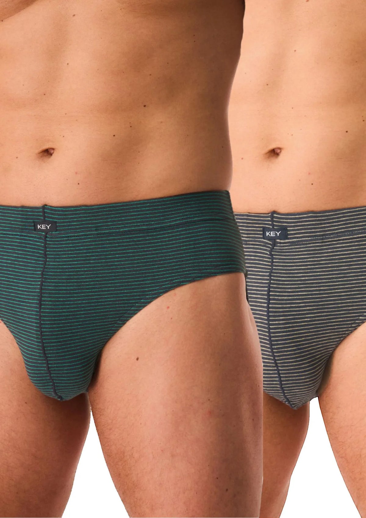 Slipy męskie bawełniane (2pack) w cienkie paski MPP 323 Key
