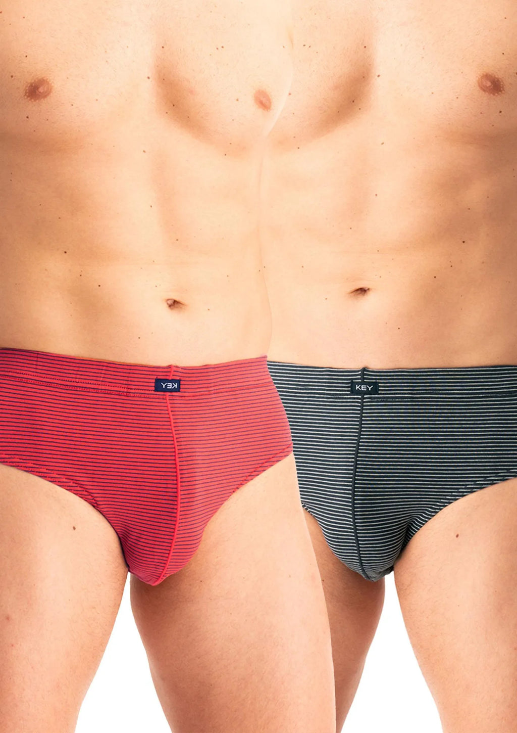 Slipy męskie bawełniane (2pack) w drobne paski model uniwersalny MPP 328 Key
