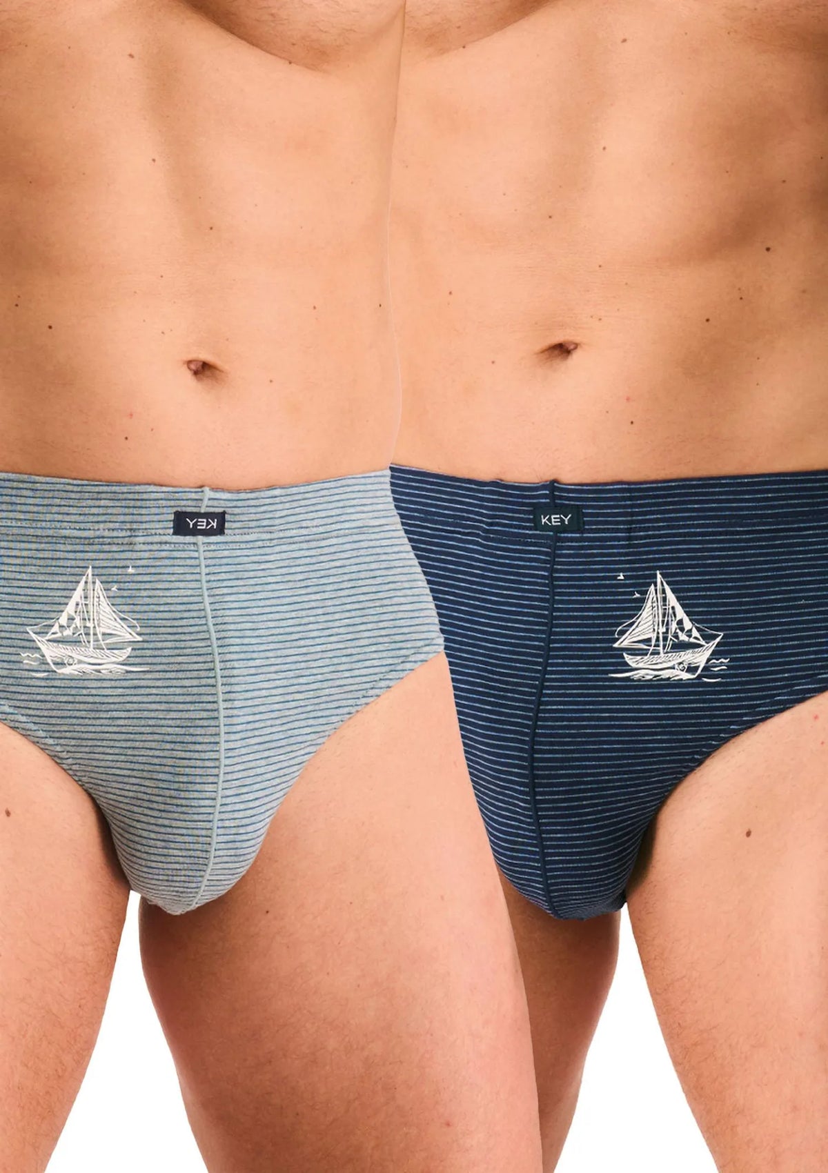 Slipy męskie bawełniane (2pack) w morskim stylu klasyczny krój MPP 731 Key