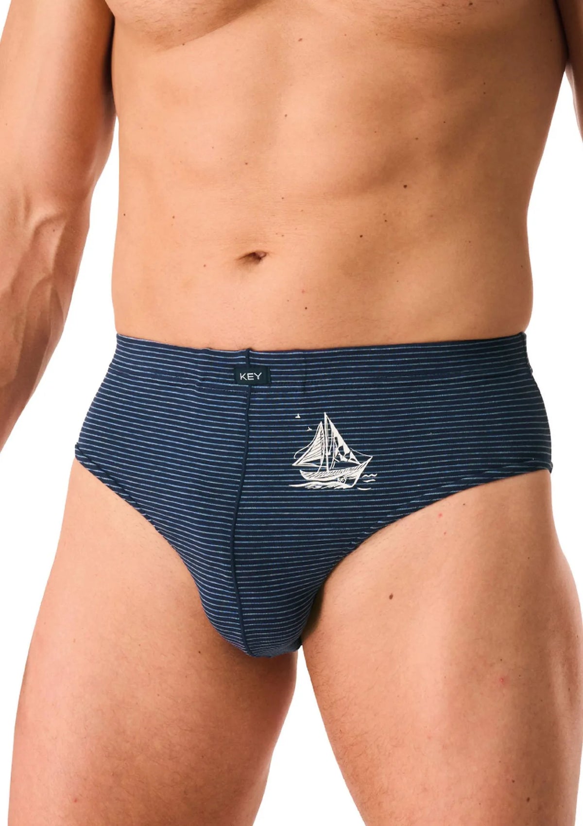 Slipy męskie bawełniane (2pack) w morskim stylu klasyczny krój MPP 731 Key